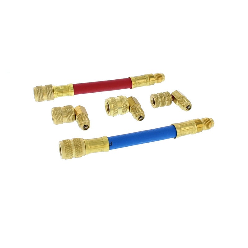 KIT NIPLES ADAPTADORES PARA TEST Y CARGA DE GAS REFRIGERANTE - 2