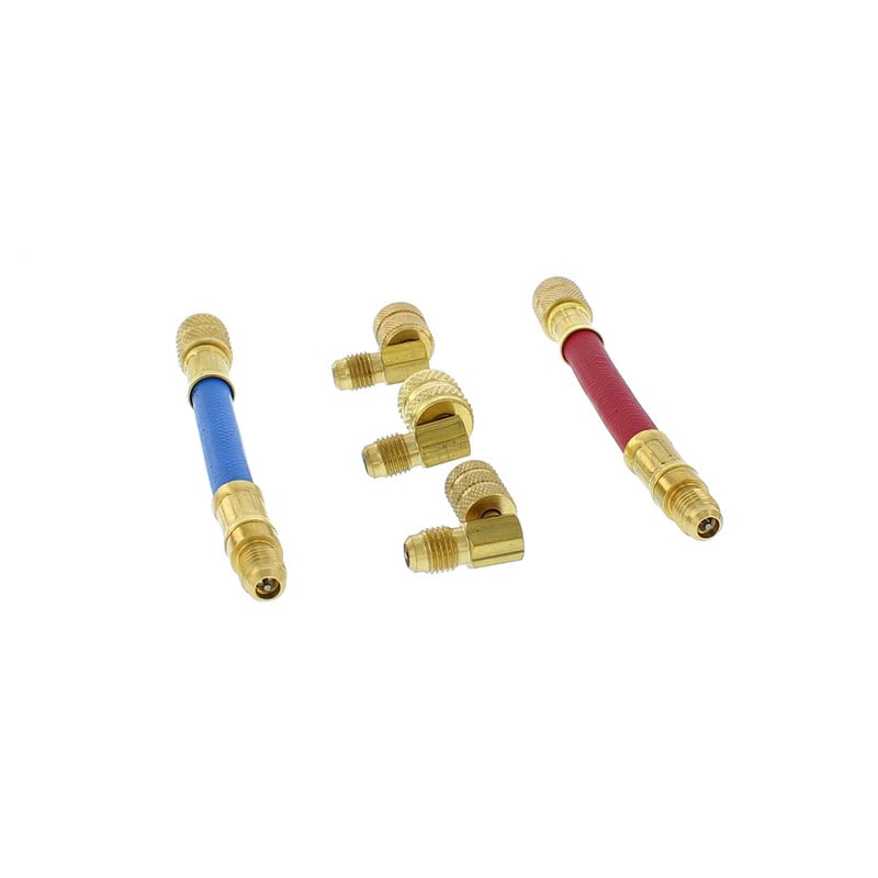 KIT NIPLES ADAPTADORES PARA TEST Y CARGA DE GAS REFRIGERANTE - 4