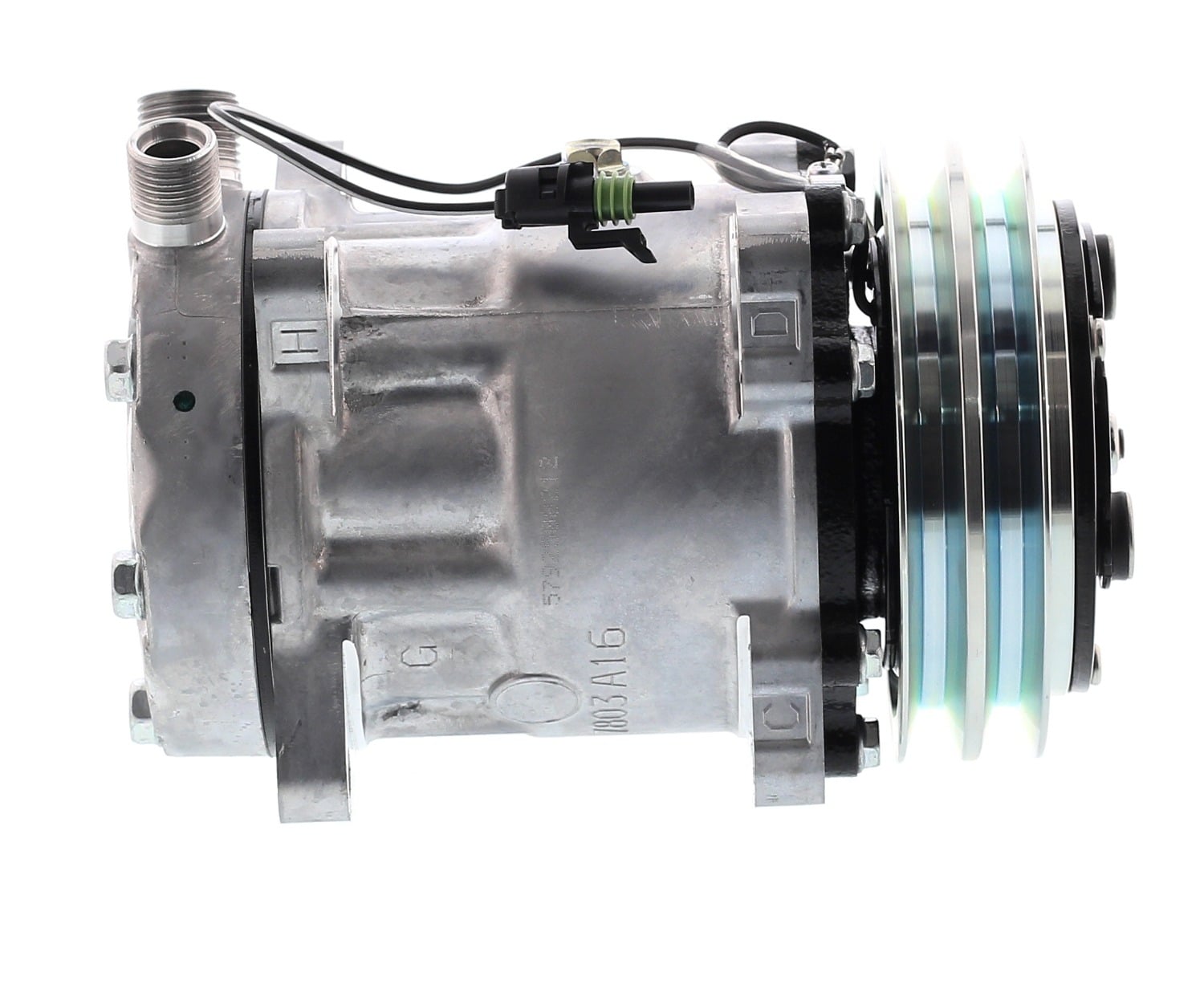 COMPRESOR AMERICAN AIR SD7H15 2A 12V 132MM MONTAJE OREJAS TAPA JD 8024 4664 SANDEN - 4