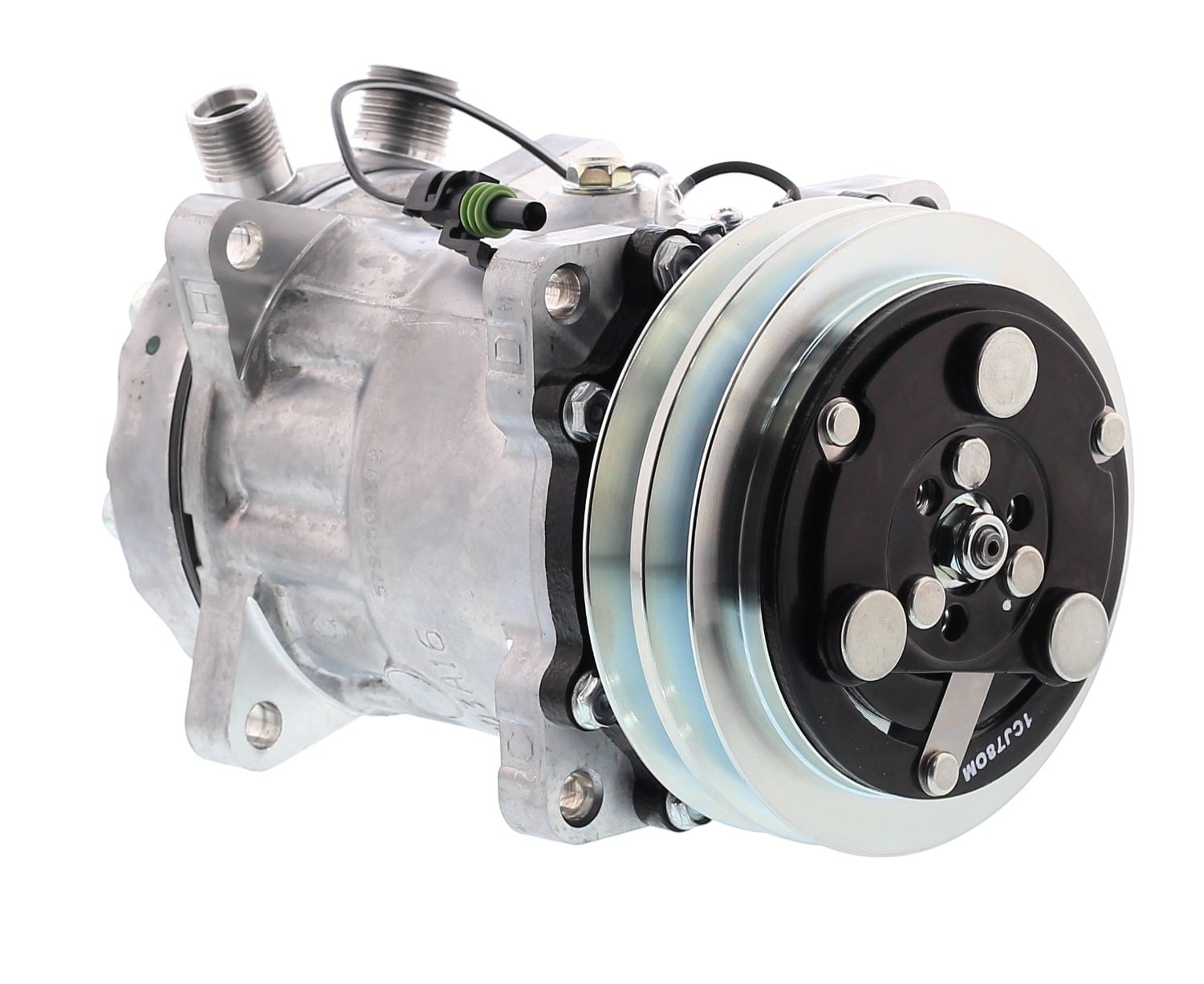 COMPRESOR AMERICAN AIR SD7H15 2A 12V 132MM MONTAJE OREJAS TAPA JD 8024 4664 SANDEN - 5