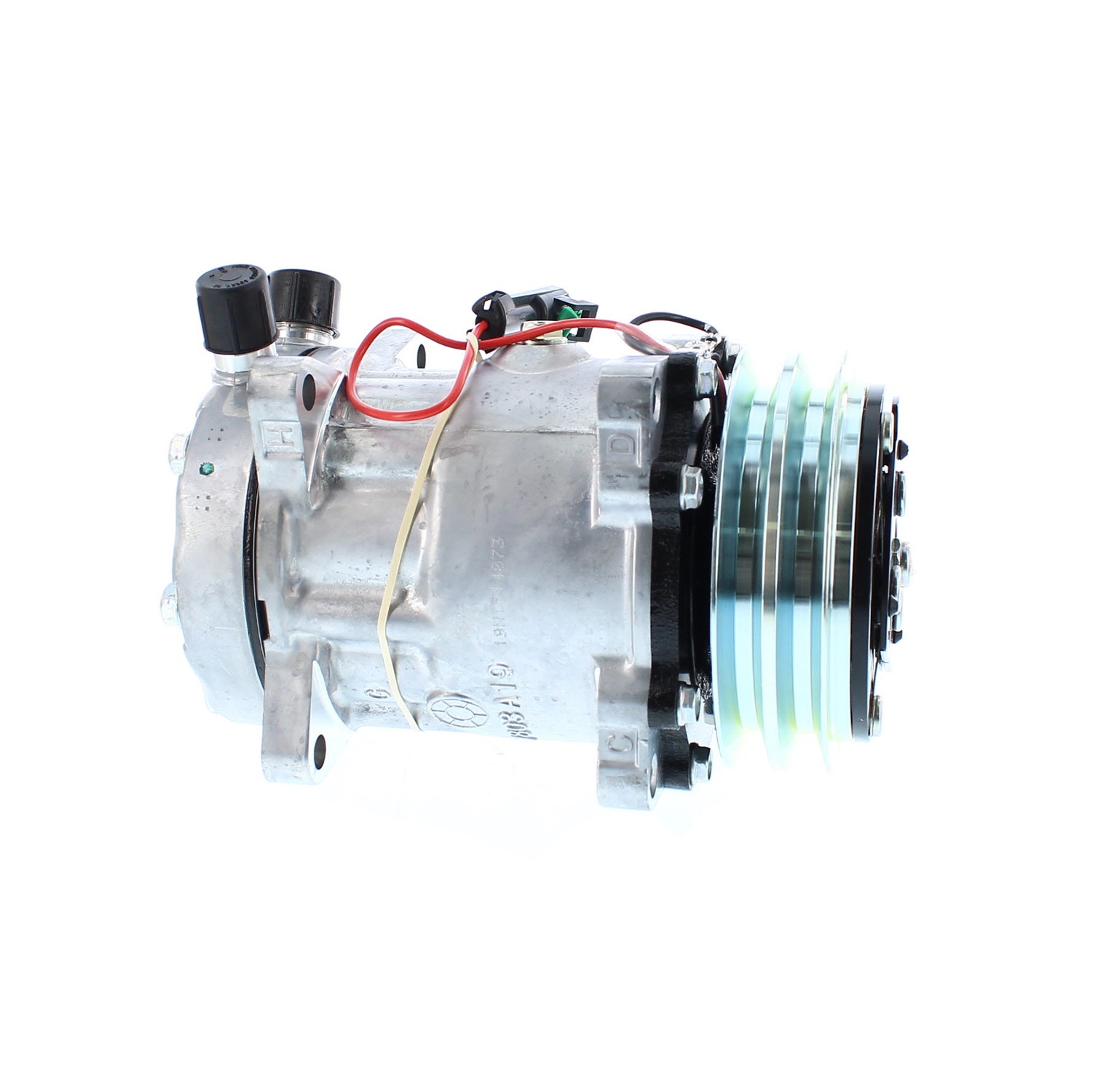 COMPRESOR DE AC AMERICAN AIR SD7H15 2A 24V 125MM MONTAJE OREJAS TAPA JD 4652 SANDEN - 4