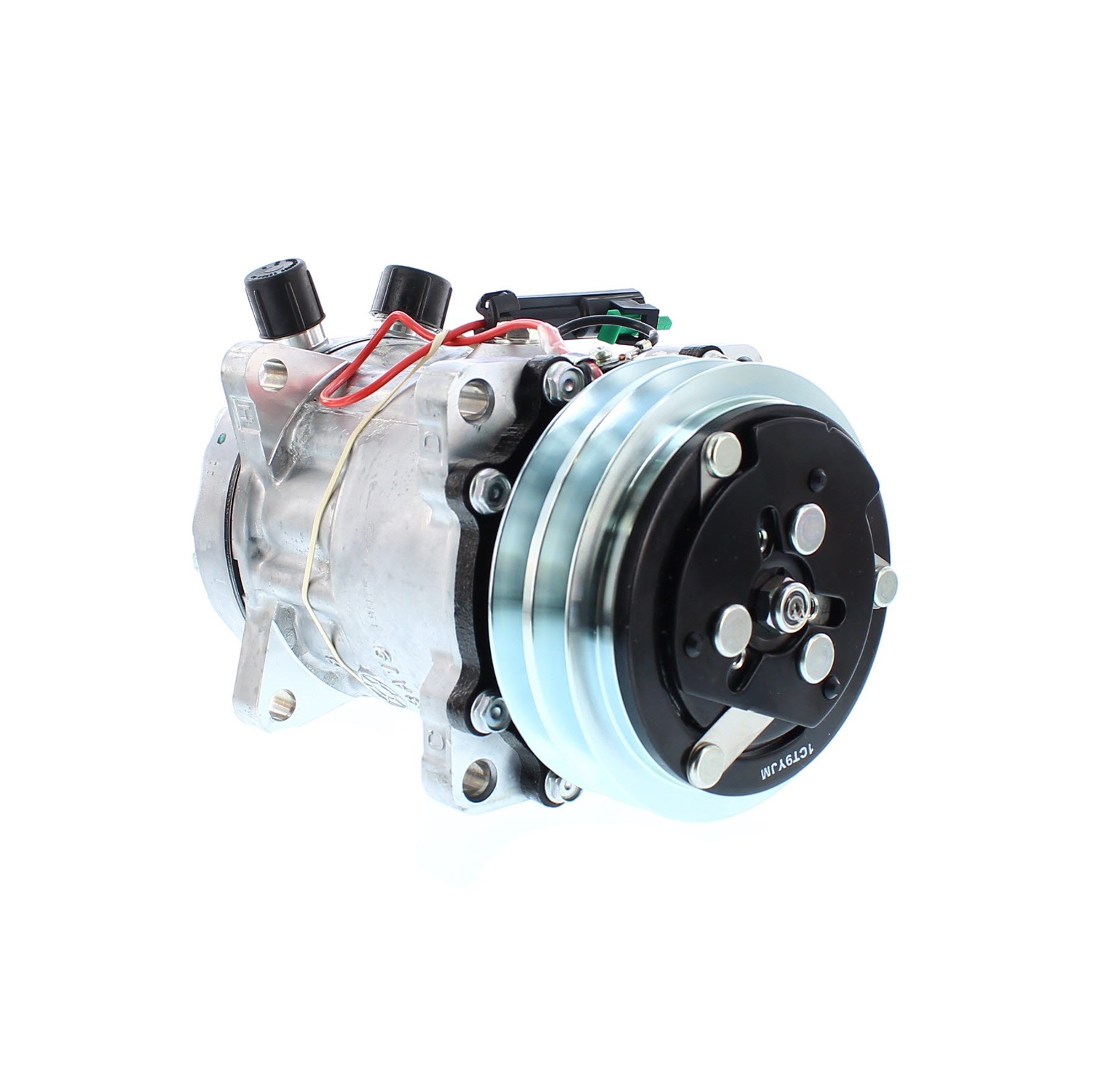 COMPRESOR DE AC AMERICAN AIR SD7H15 2A 24V 125MM MONTAJE OREJAS TAPA JD 4652 SANDEN - 5