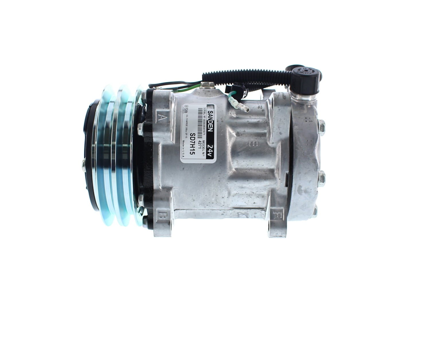 COMPRESOR DE AC AMERICAN AIR SD7H15 2A 24V 132MM TAPA JD 4271 SANDEN - 1