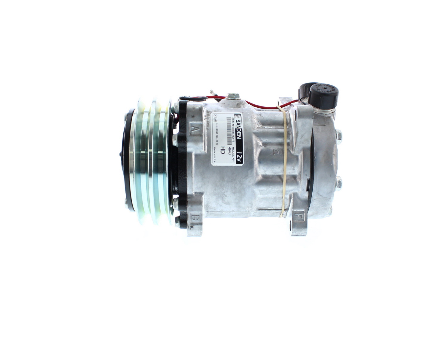 COMPRESOR DE AC AMERICAN AIR SD7H15 2A 12V 132MM OREJAS TAPA CB 4643 SANDEN