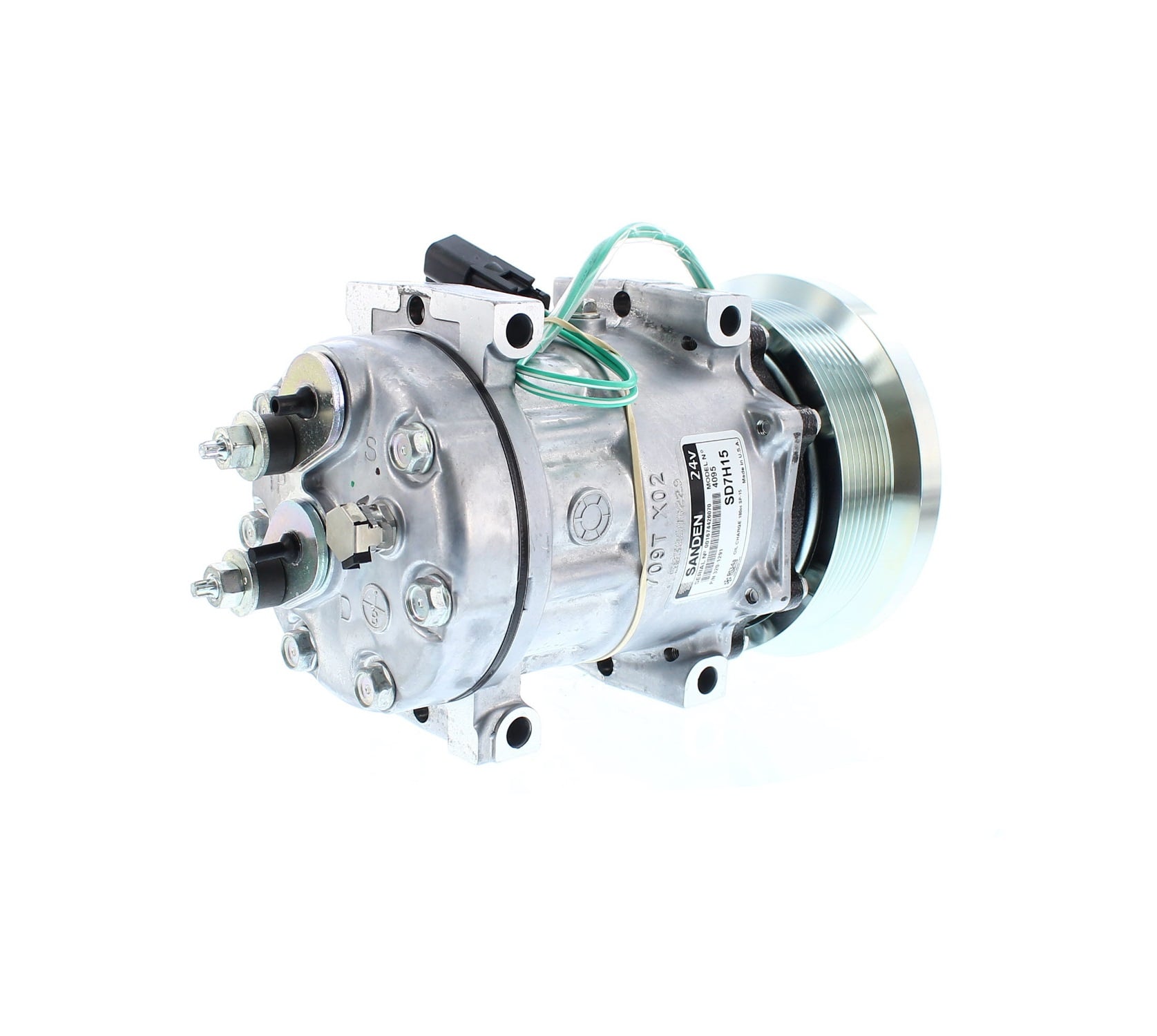 COMPRESOR DE AC AMERICAN AIR 7H15 8PK 24V 133MMM MONTAJE DIRECTO CATERPILLAR 4095 SANDEN - 4