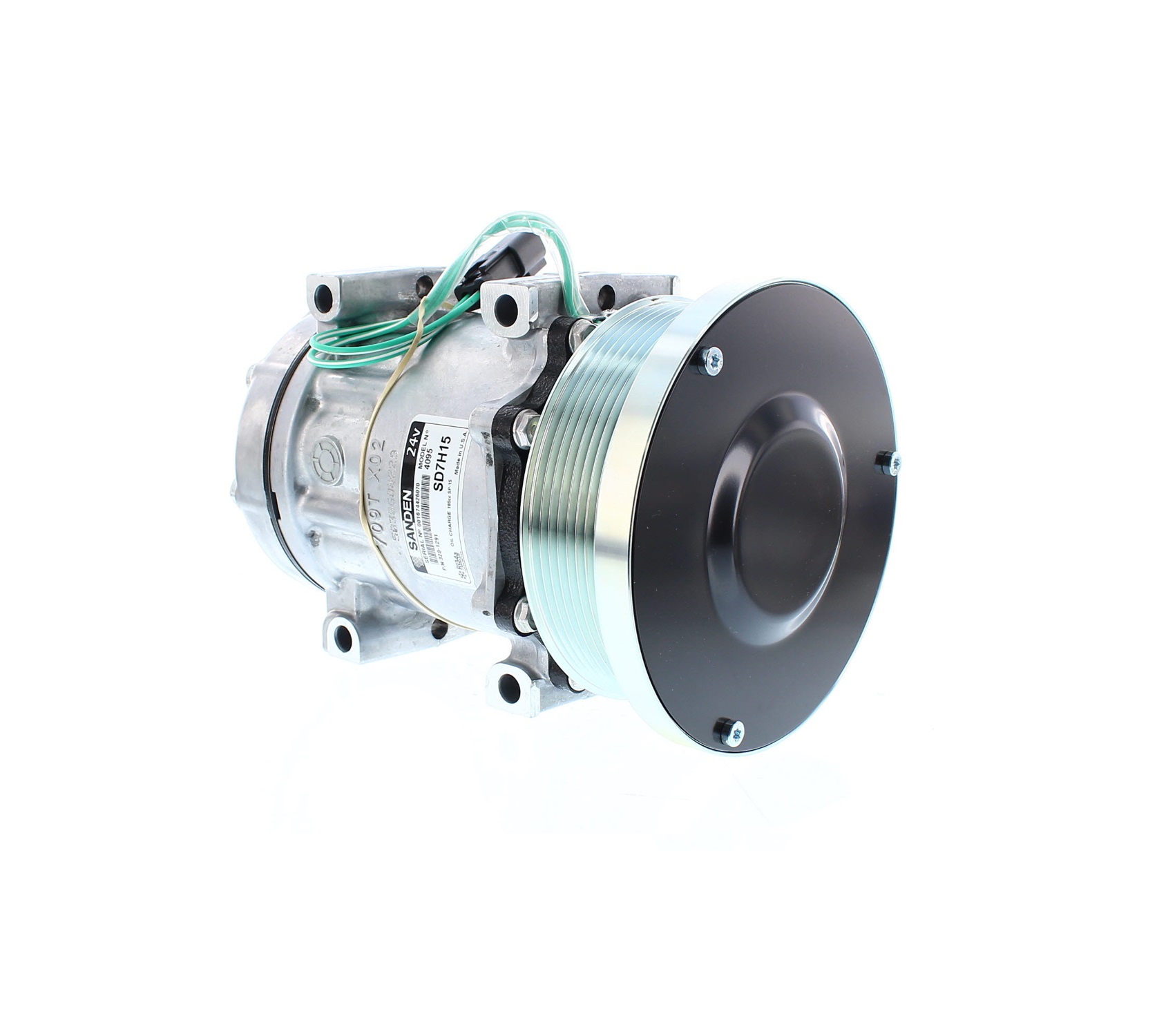 COMPRESOR DE AC AMERICAN AIR 7H15 8PK 24V 133MMM MONTAJE DIRECTO CATERPILLAR 4095 SANDEN - 6