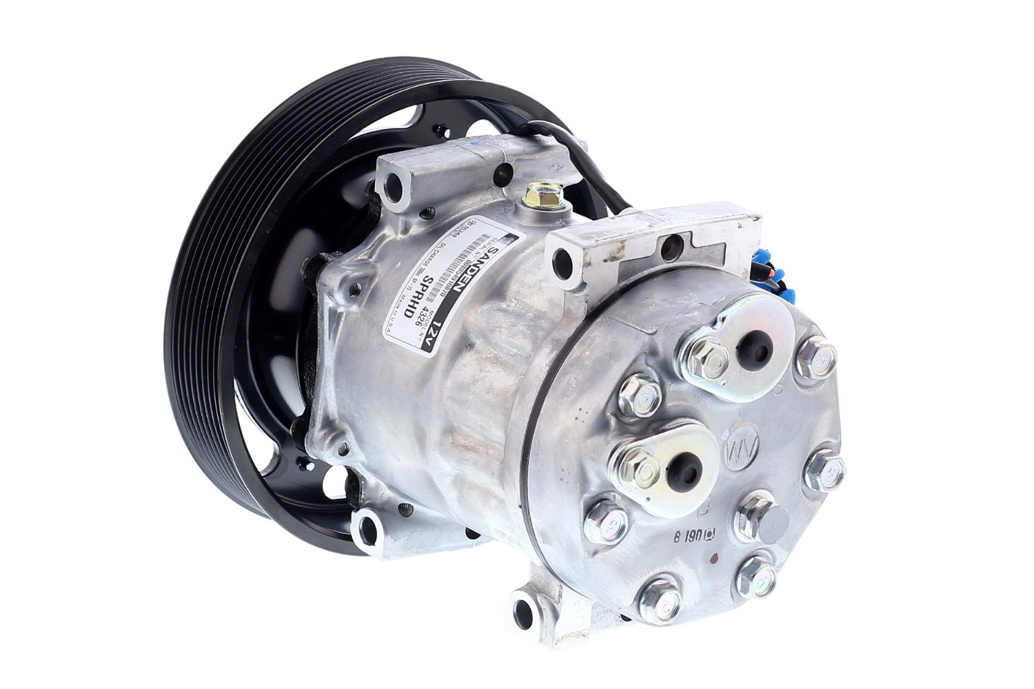 COMPRESOR DE AC AMERICAN AIR SD7H15SHD 8PK 12V 180MM M. D. TAPA WV 4326U SANDEN - 2