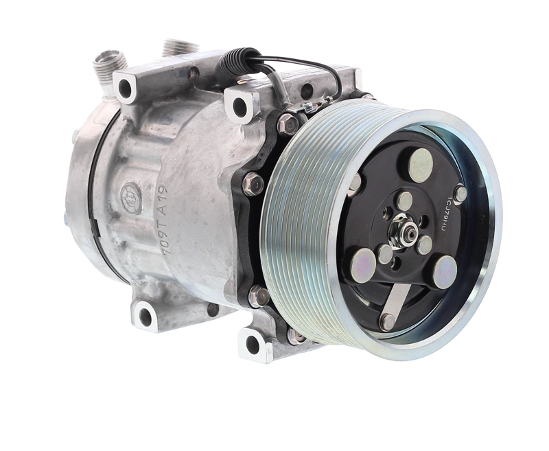 COMPRESOR DE AC 7H15 10PK 12V 119MM LARGO MONTAJE DIRECTO TAPA JD 4405 SANDEN - 6