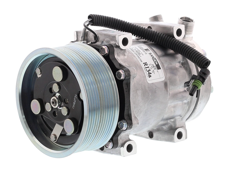 COMPRESOR DE AC 7H15 10PK 12V 119MM LARGO MONTAJE DIRECTO TAPA JD 4405 SANDEN - 8