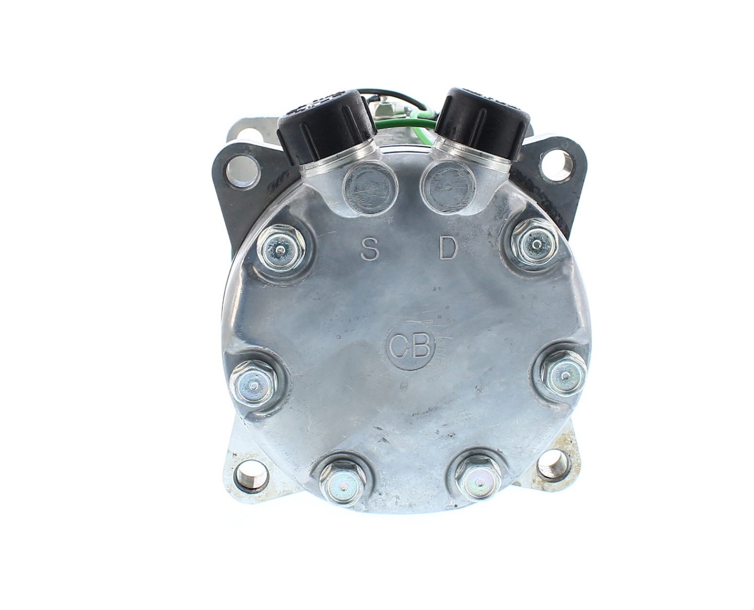 COMPRESOR DE AC AMERICAN AIR 7H15 2A 24V 125MM MONTAJE OREJAS TAPA CB 4743 SANDEN - 3