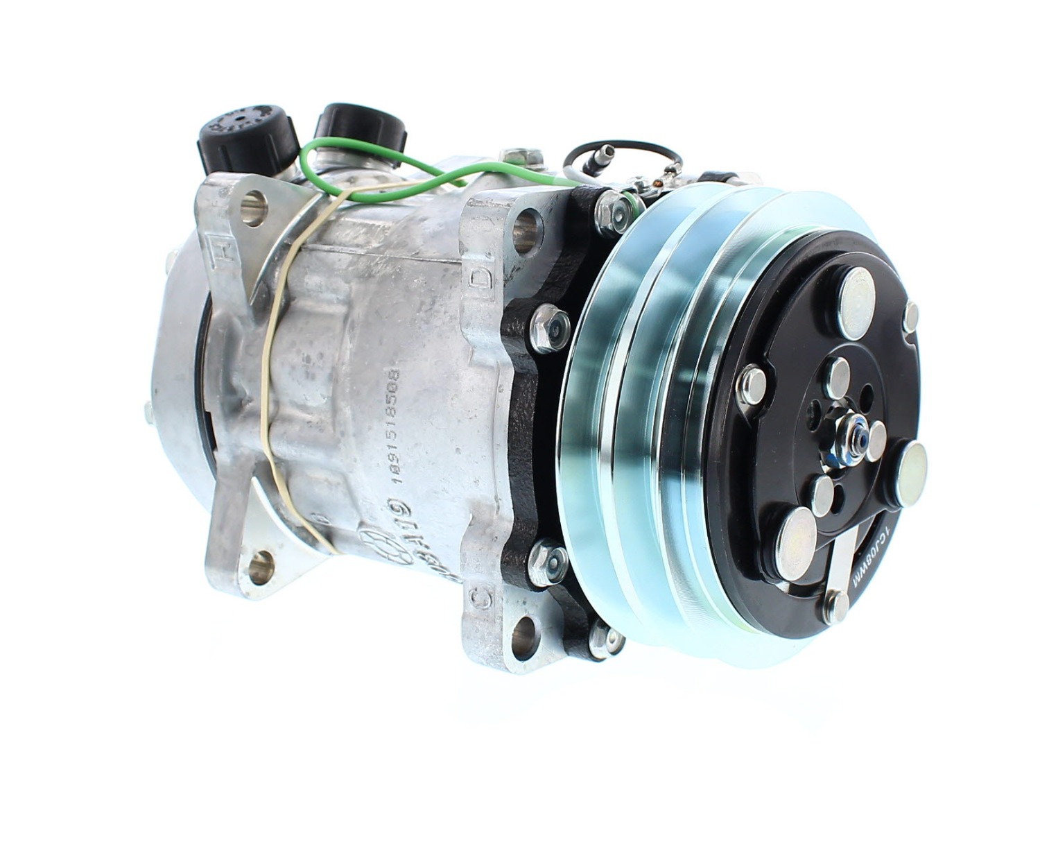 COMPRESOR DE AC AMERICAN AIR 7H15 2A 24V 125MM MONTAJE OREJAS TAPA CB 4743 SANDEN - 6