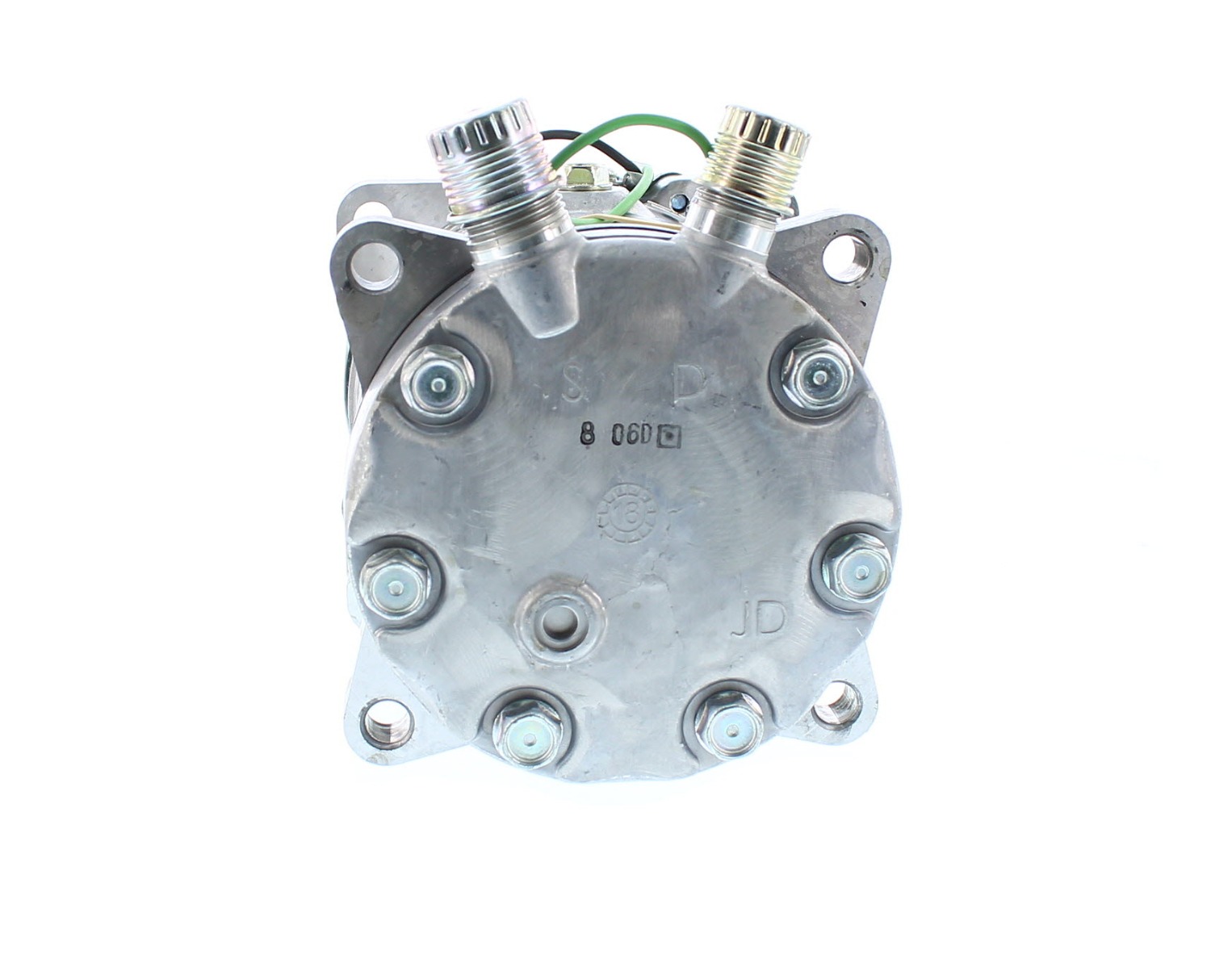 COMPRESOR DE AC AMERICAN AIR 7H15 8PK 119MM 24V TAPA JD-FN SALIDA VERTICAL MONTAJE 4762 4443 SANDEN - 3