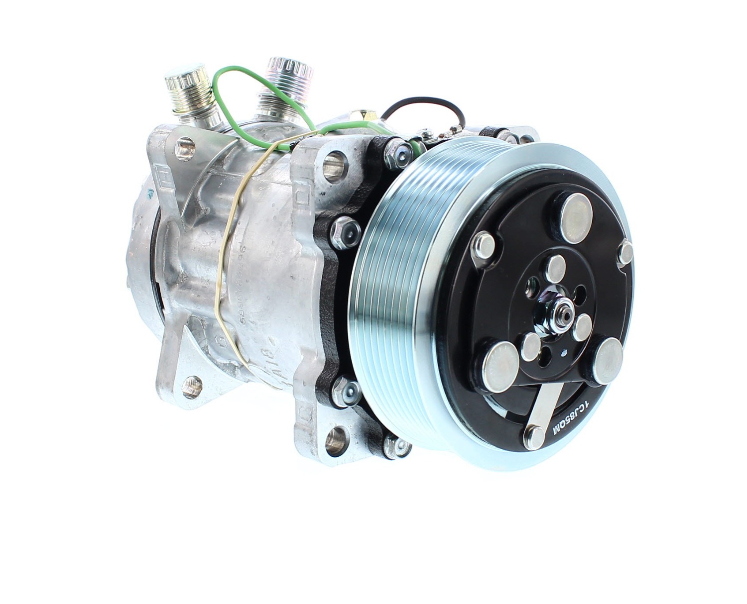 COMPRESOR DE AC AMERICAN AIR 7H15 8PK 119MM 24V TAPA JD-FN SALIDA VERTICAL MONTAJE 4762 4443 SANDEN - 6