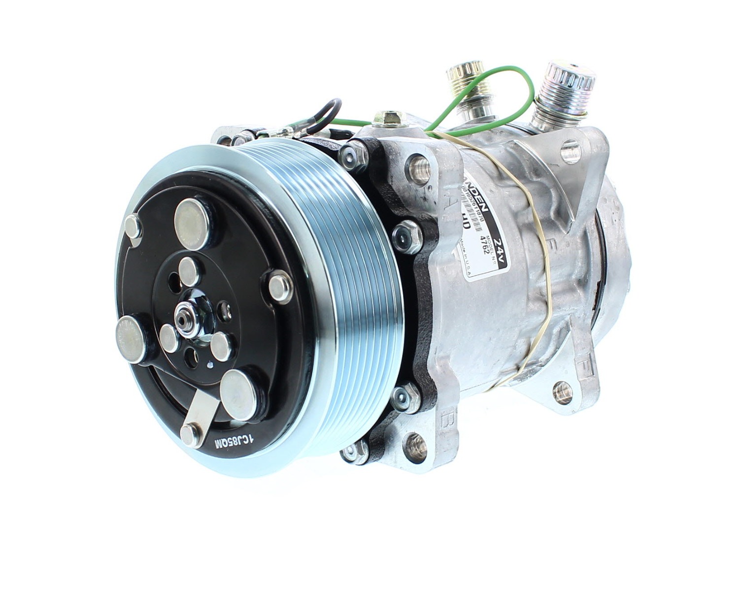 COMPRESOR DE AC AMERICAN AIR 7H15 8PK 119MM 24V TAPA JD-FN SALIDA VERTICAL MONTAJE 4762 4443 SANDEN - 8