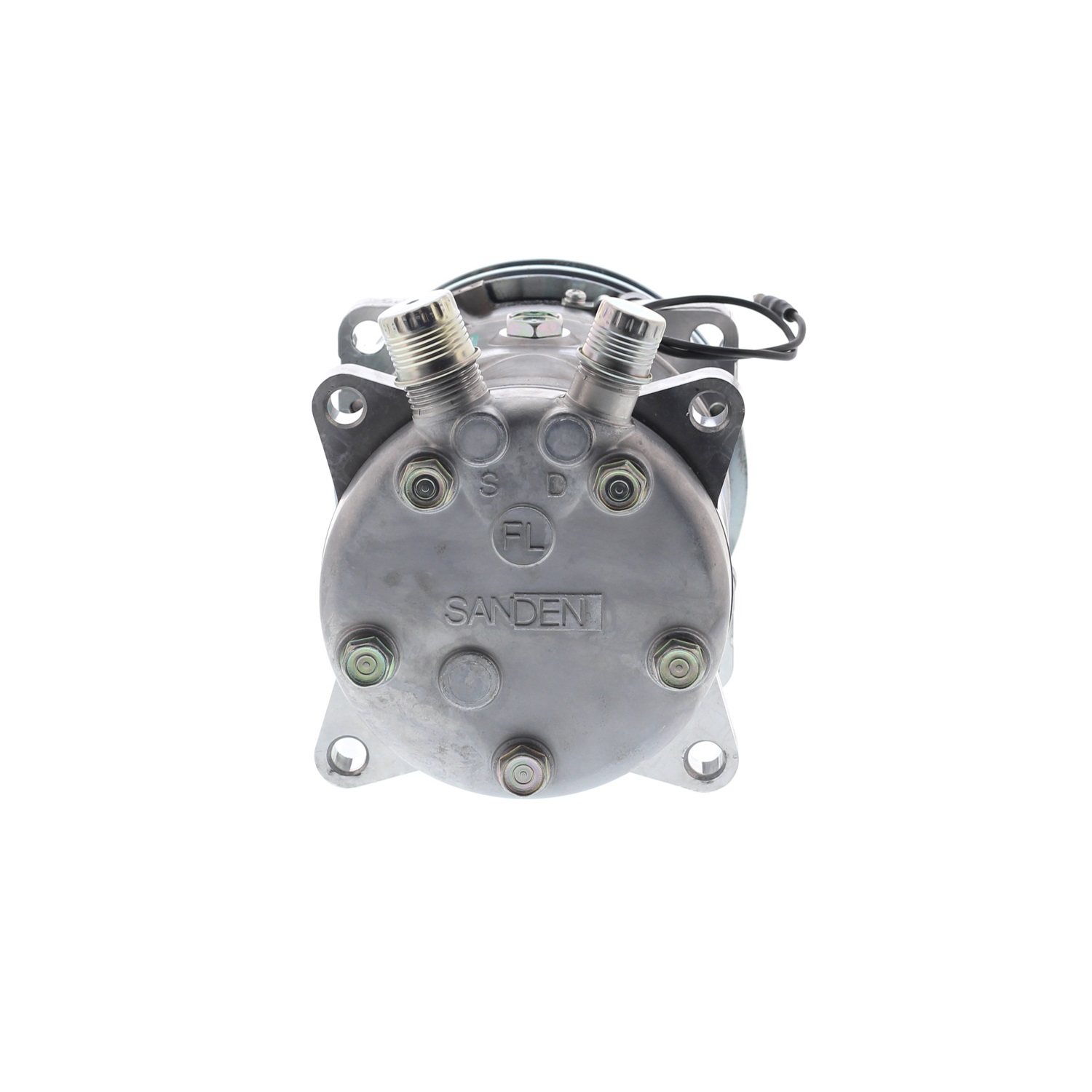 COMPRESOR DE AC AMERICAN AIR 5H14 2A 12V 132MM M. OREJAS TAPA FL 6626 6664 4509 SANDEN - 3