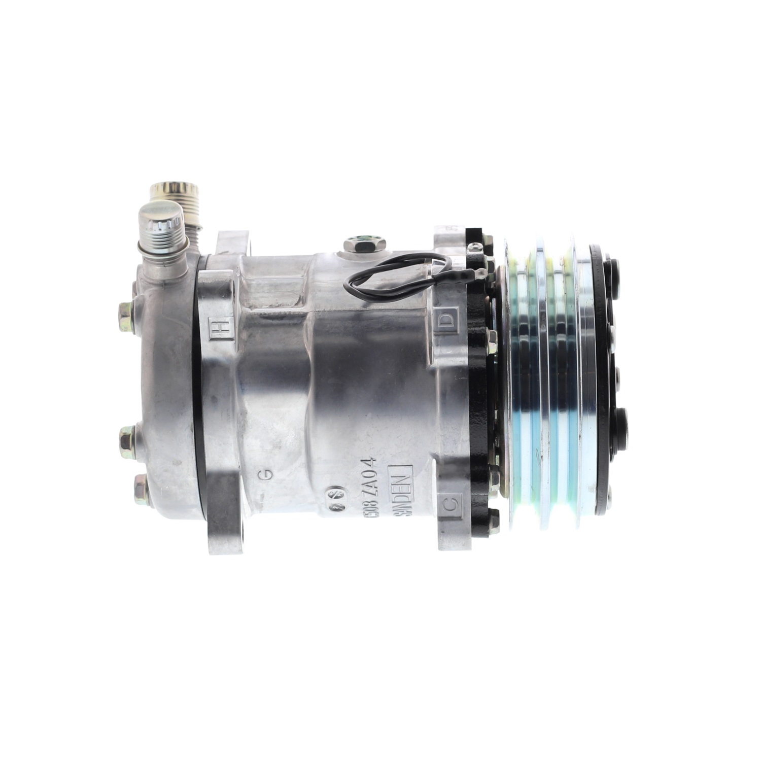 COMPRESOR DE AC AMERICAN AIR 5H14 2A 12V 132MM M. OREJAS TAPA FL 6626 6664 4509 SANDEN - 5