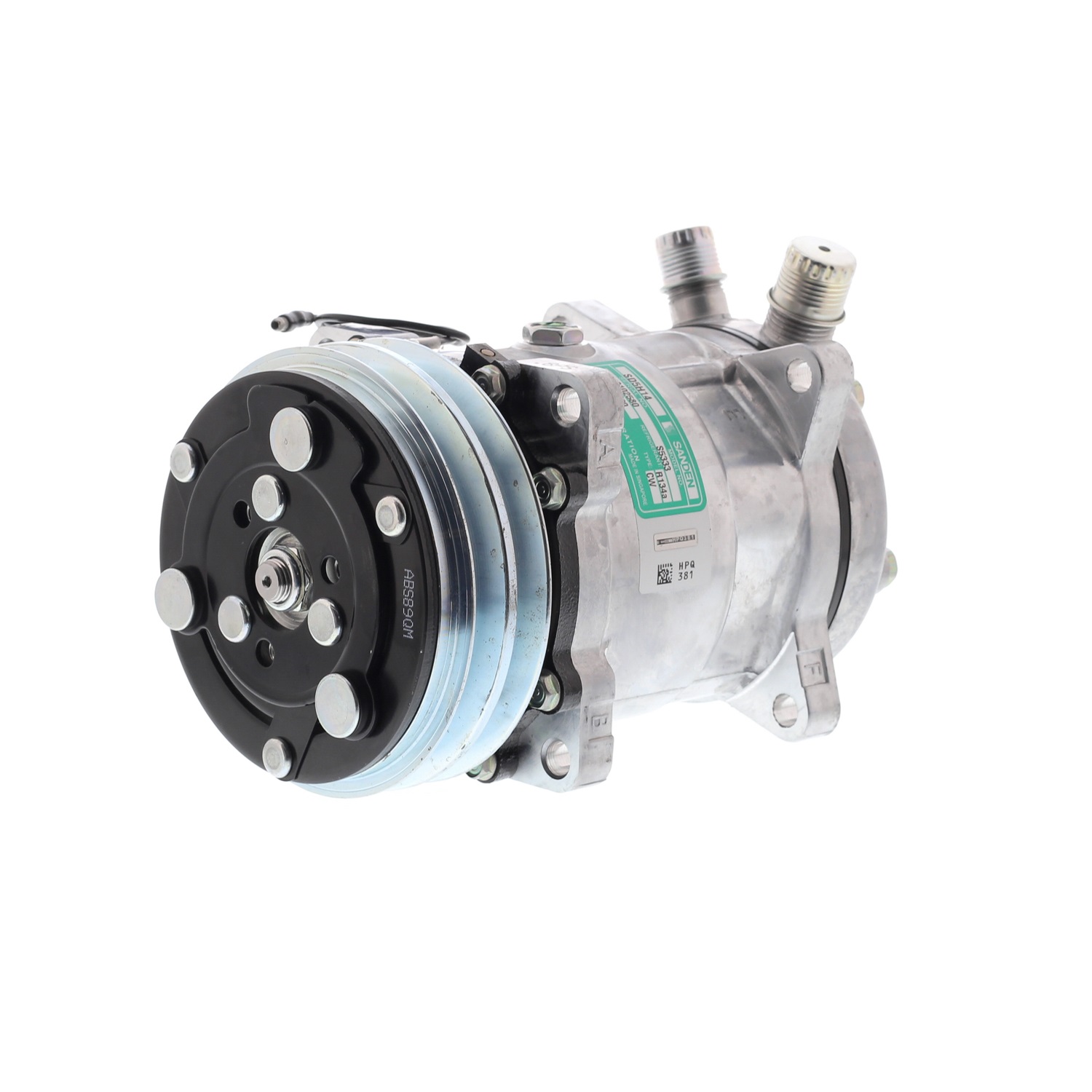 COMPRESOR DE AC AMERICAN AIR 5H14 2A 12V 132MM M. OREJAS TAPA FL 6626 6664 4509 SANDEN - 8