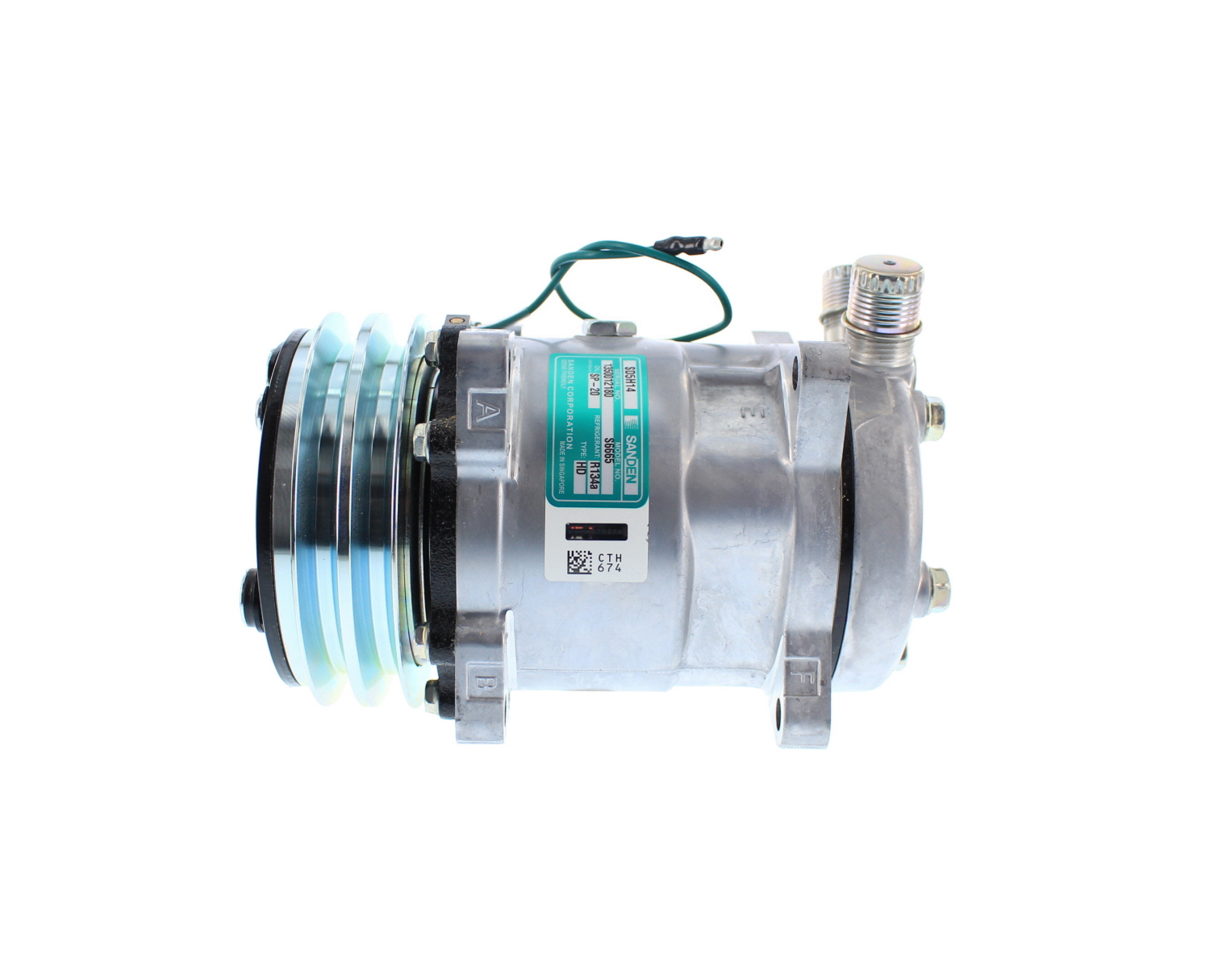 COMPRESOR DE AC SD5H14HD 2A 24V 132MM TAPA FL SALIDA VERTICAL ORING 6665 SANDEN - 1