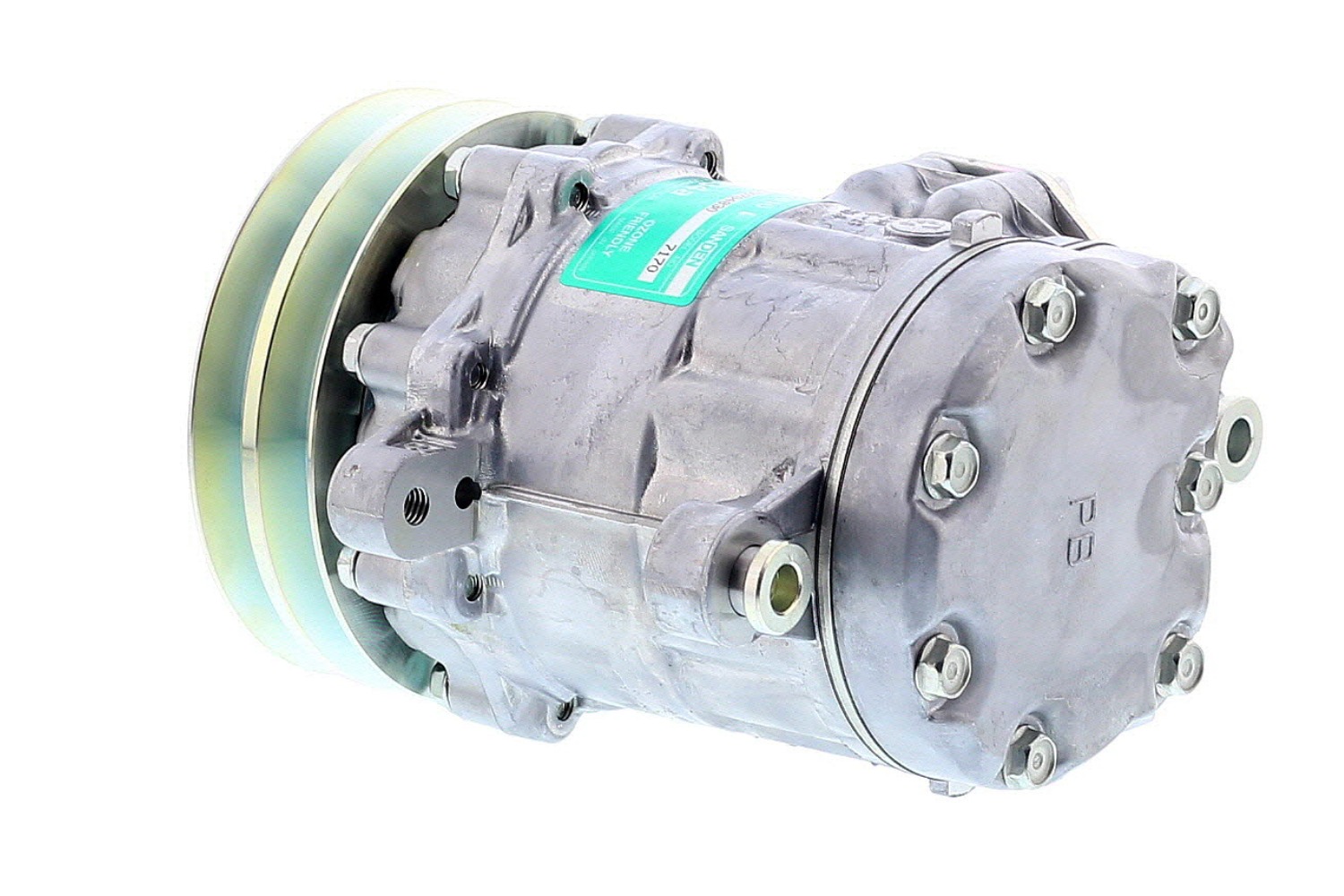 COMPRESOR DE AC AMERICAN AIR 7B10 2A 12V 115MM MONTAJE ALTERNADOR 7170 SANDEN - 2