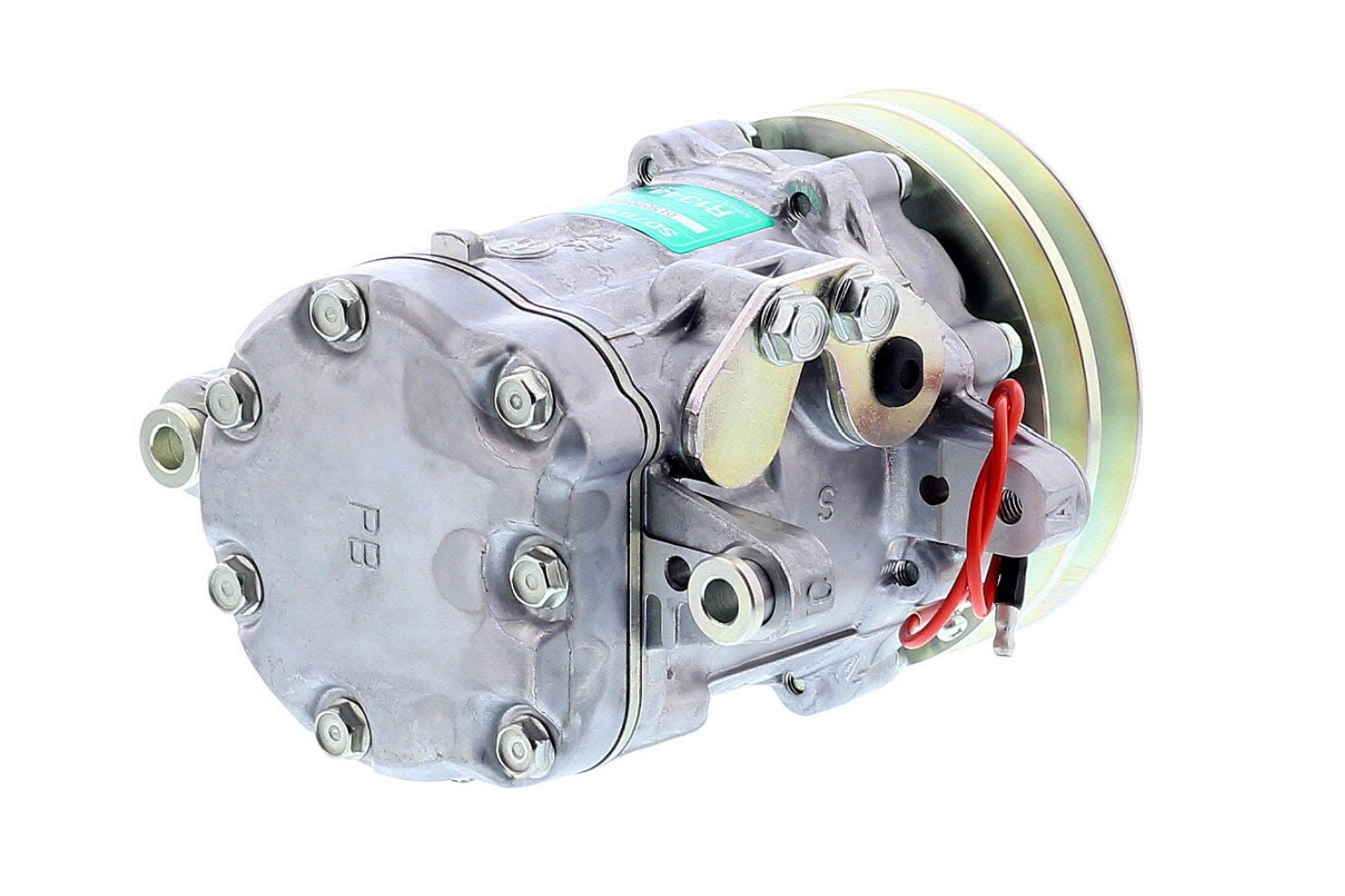 COMPRESOR DE AC AMERICAN AIR 7B10 2A 12V 115MM MONTAJE ALTERNADOR 7170 SANDEN - 4