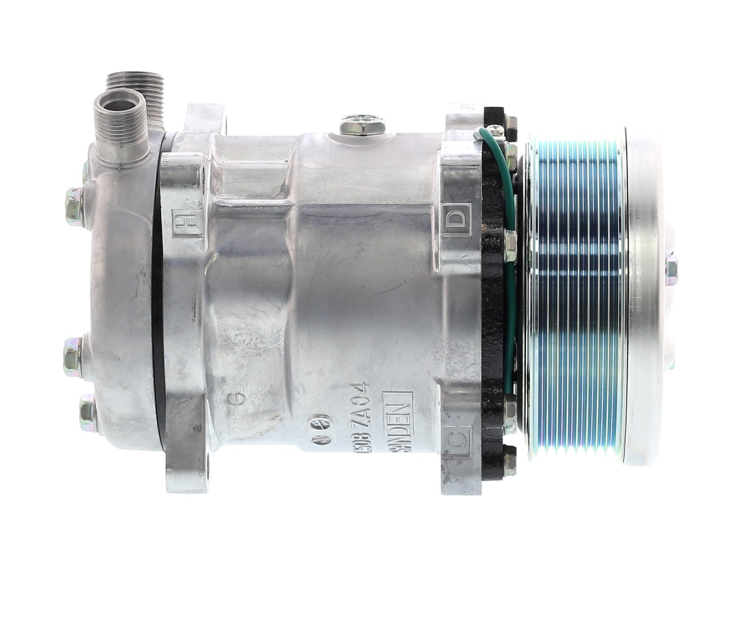 COMPRESOR DE AC AMERICAN AIR 5H14 8PK 24V 119MM MONTAJE OREJAS TAPA FL 6697 SANDEN - 5