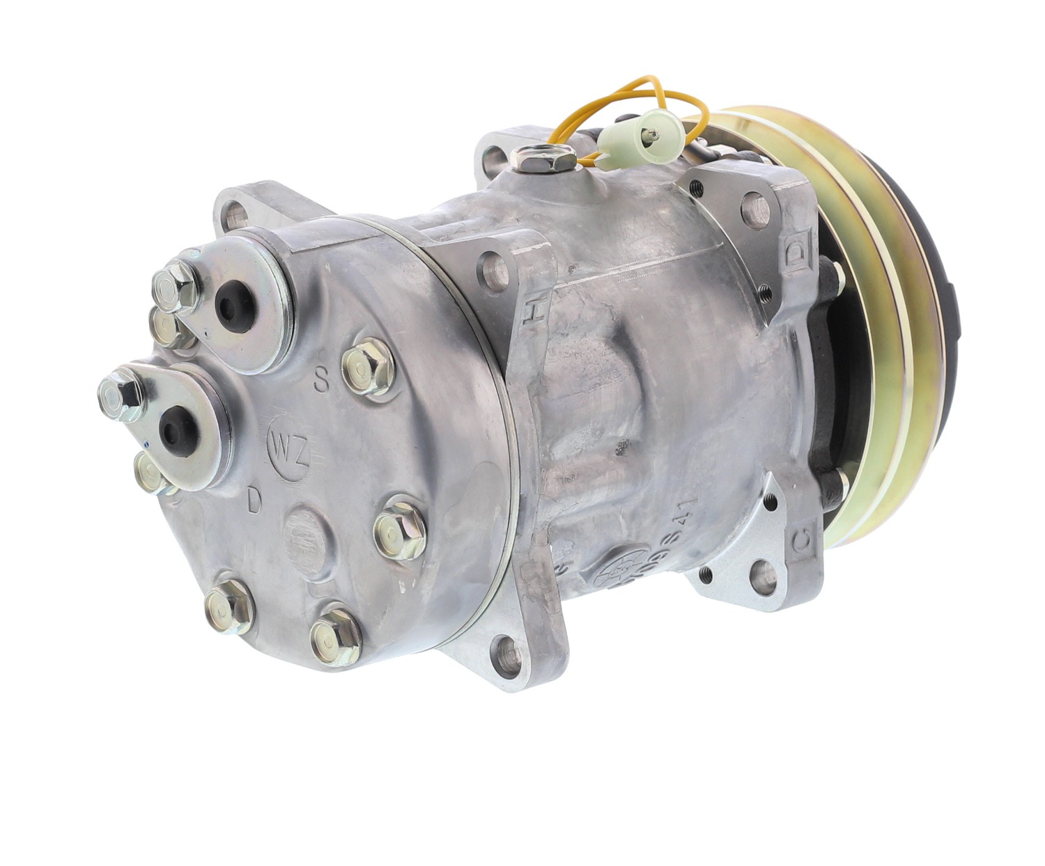 COMPRESOR DE AC AMERICAN AIR 7H15 2A 24V 132MM M.O COBERTOR PLASTICO TAPA WZ U6035 8045 8243 SANDEN - 4