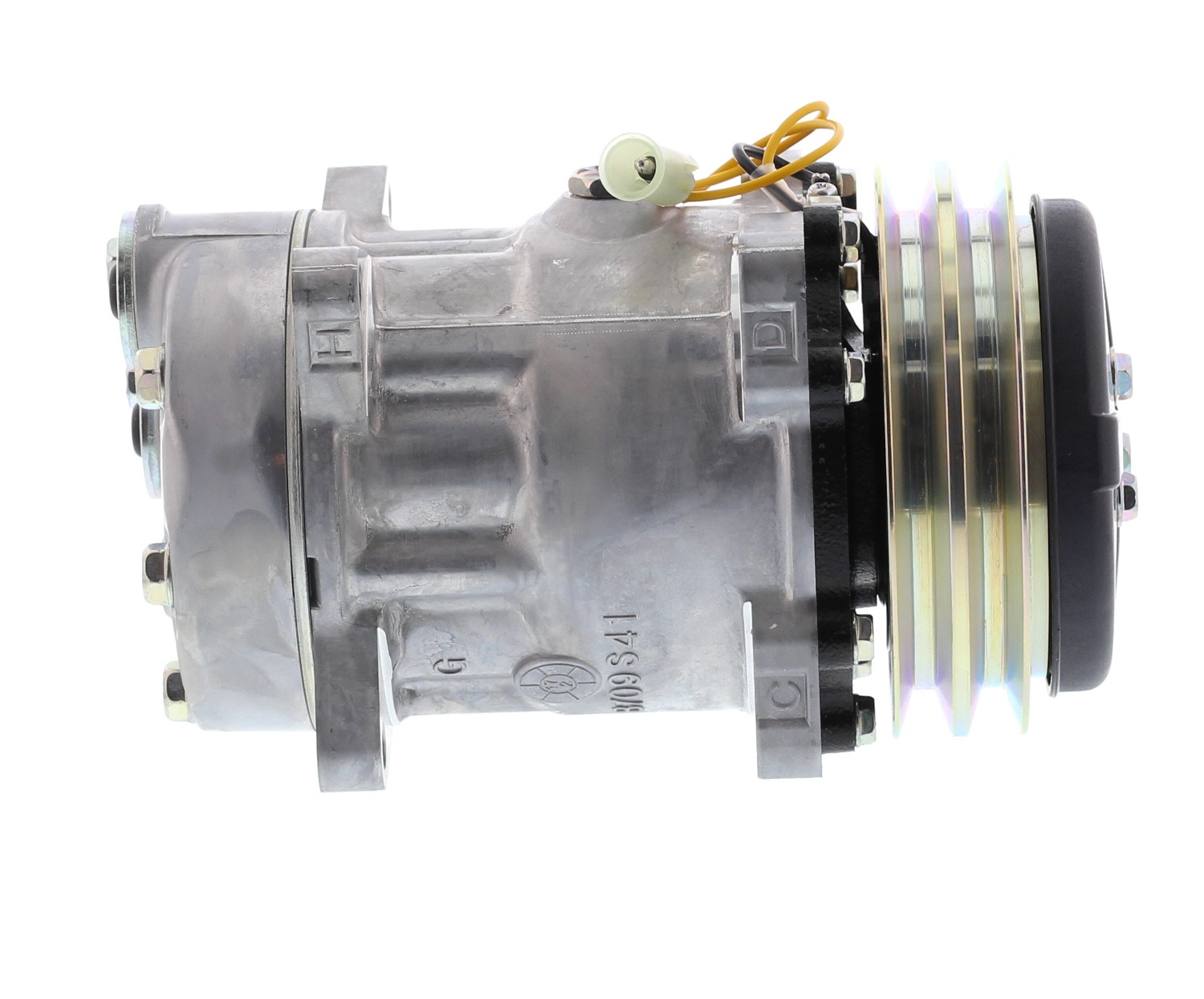 COMPRESOR DE AC AMERICAN AIR 7H15 2A 24V 132MM M.O COBERTOR PLASTICO TAPA WZ U6035 8045 8243 SANDEN - 5