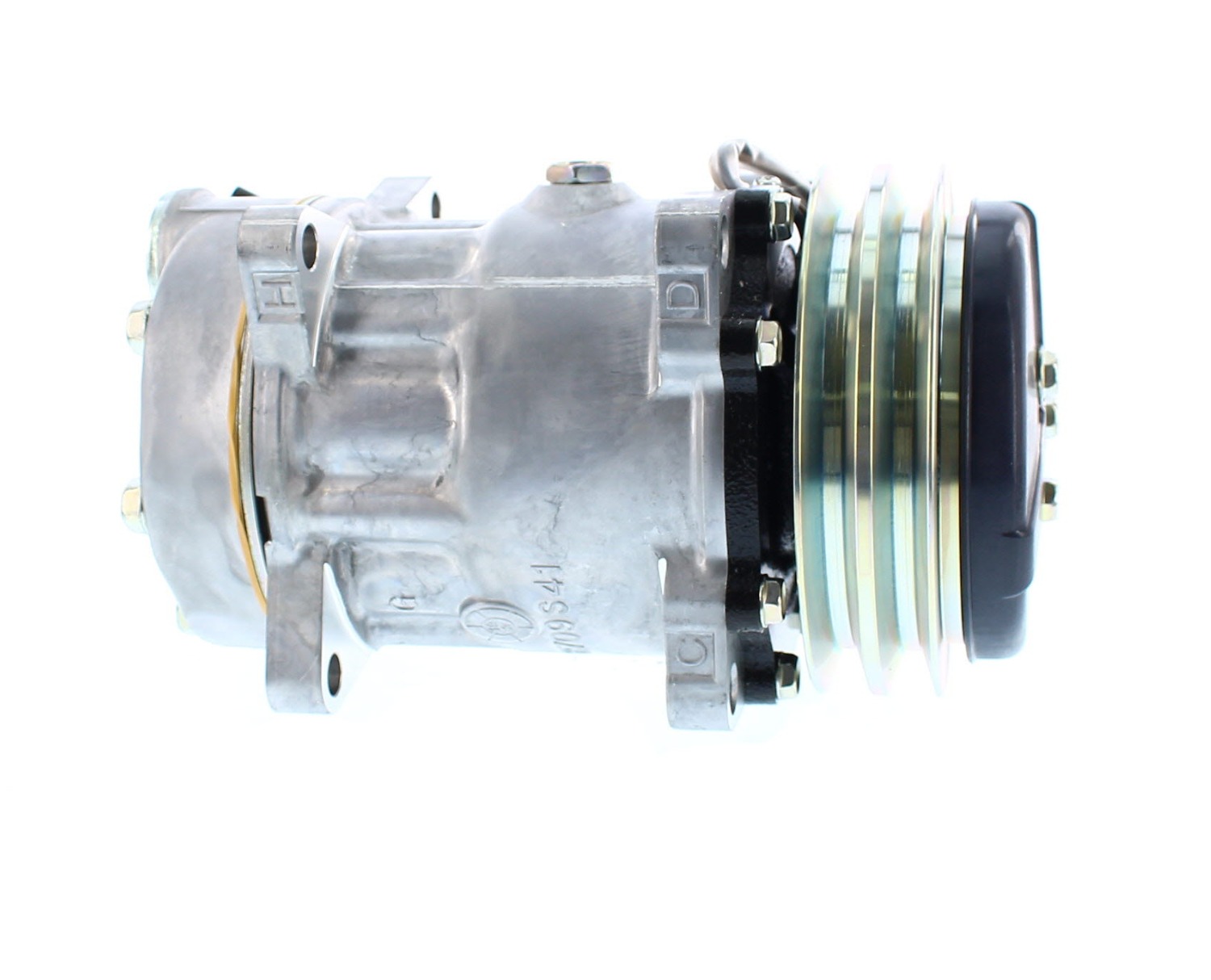 COMPRESOR DE AC AMERICAN AIR SD7H15 2A 12V 135MM MONTAJE OREJAS TAPA WV 6036 SANDEN - 5