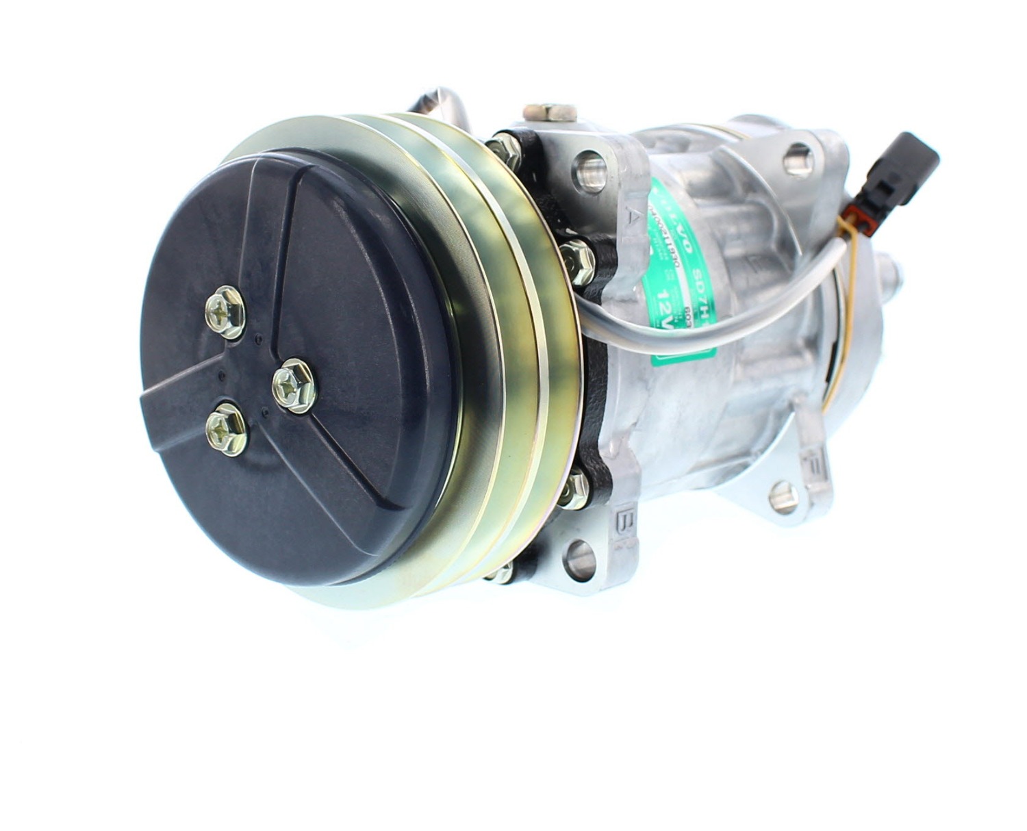 COMPRESOR DE AC AMERICAN AIR SD7H15 2A 12V 135MM MONTAJE OREJAS TAPA WV 6036 SANDEN - 8