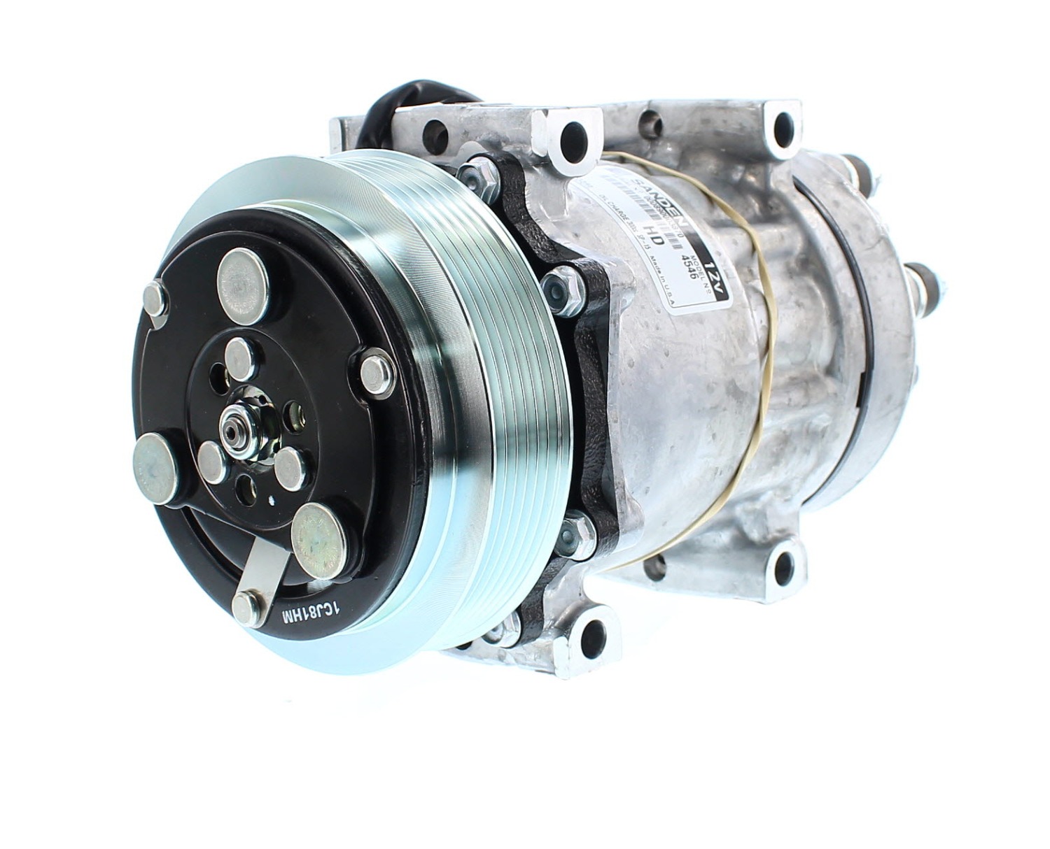 COMPRESOR DE AC AMERICAN AIR 7H15 6PK 12V 125MM TAPA GWA 4815 4304 4546 SANDEN - 8
