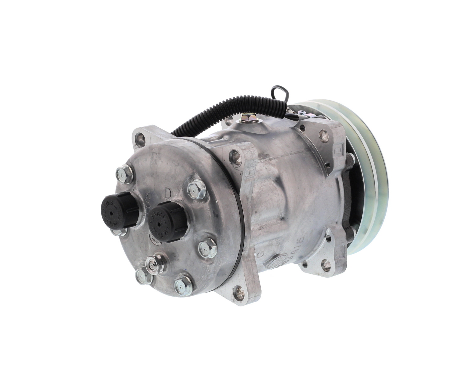 COMPRESOR DE AC AMERICAN AIR SD7H15 2A 12V 132MM MONTAJE OREJAS TAPA MJ 4646 SANDEN - 4