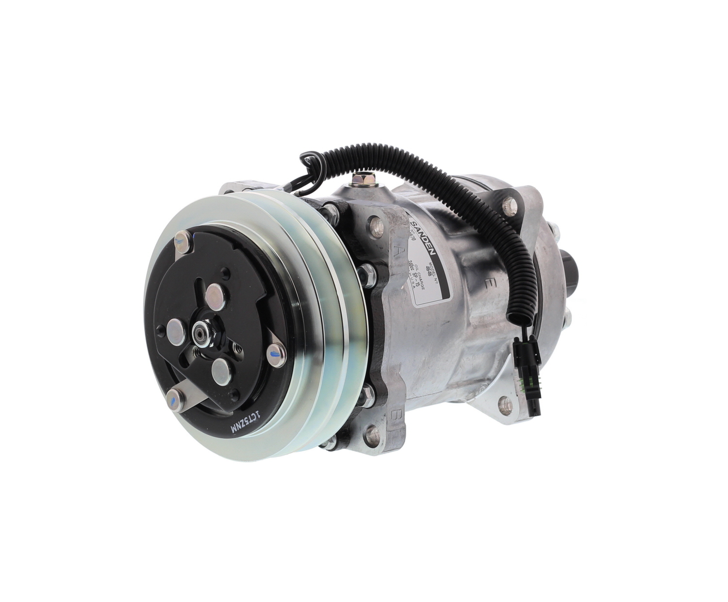 COMPRESOR DE AC AMERICAN AIR SD7H15 2A 12V 132MM MONTAJE OREJAS TAPA MJ 4646 SANDEN - 8