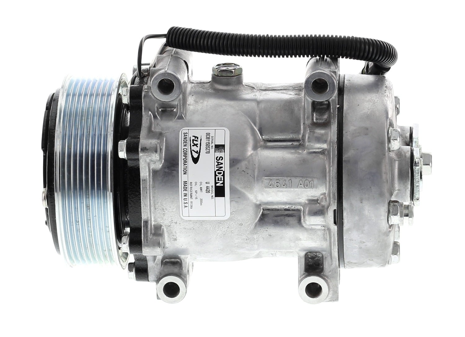 COMPRESOR DE AC 7H15 8PK 12V 119MM LARGO M. D. TAPA GV 4420 SANDEN - 1