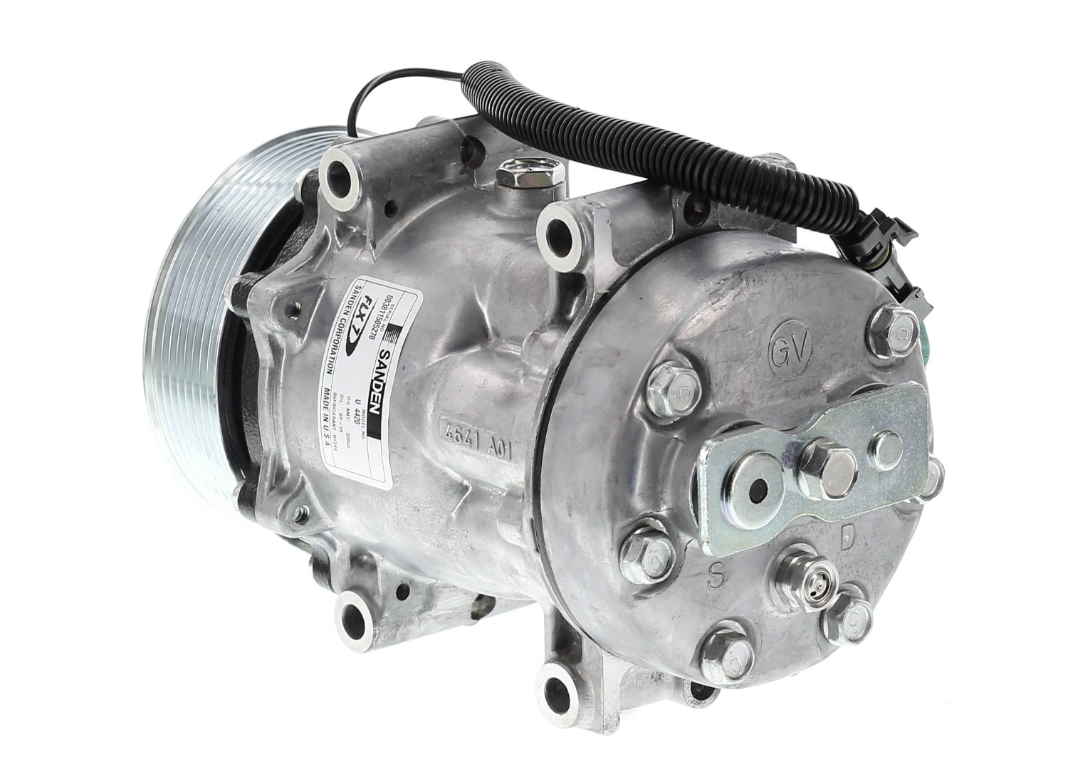 COMPRESOR DE AC 7H15 8PK 12V 119MM LARGO M. D. TAPA GV 4420 SANDEN - 2