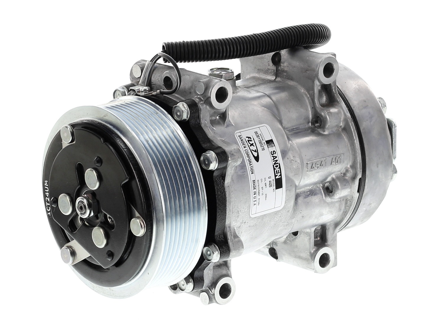 COMPRESOR DE AC 7H15 8PK 12V 119MM LARGO M. D. TAPA GV 4420 SANDEN - 8