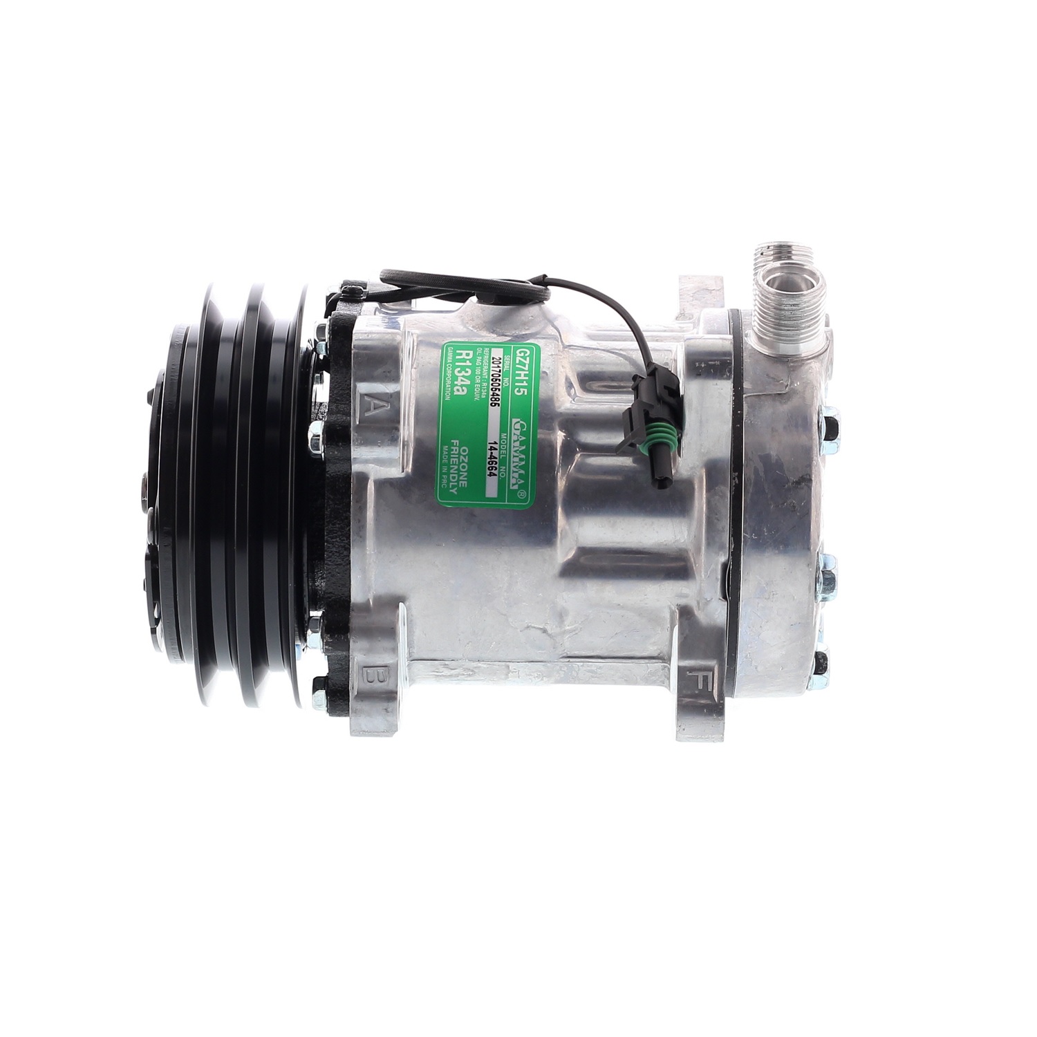 COMPRESOR DE AC AMERICAN AIR SD7H15 2A 12V 132MMTAPA JD (AM-SSB)8024 4664 - 1