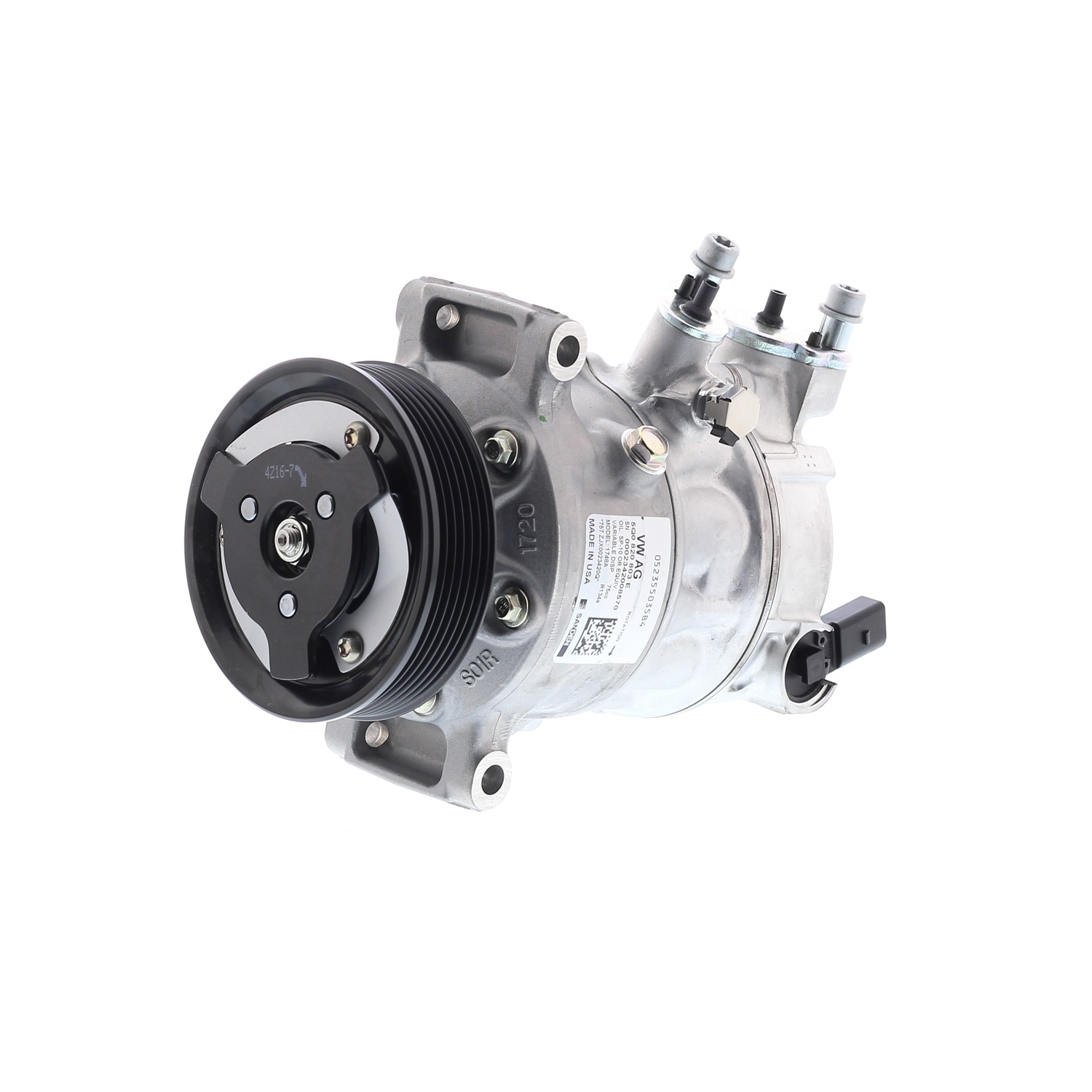 COMPRESOR DE AC AMERICAN AIR PXE14 6PK 12V 110MM PARA VOLKSWAGEN GOLF 1748 SANDEN - 8