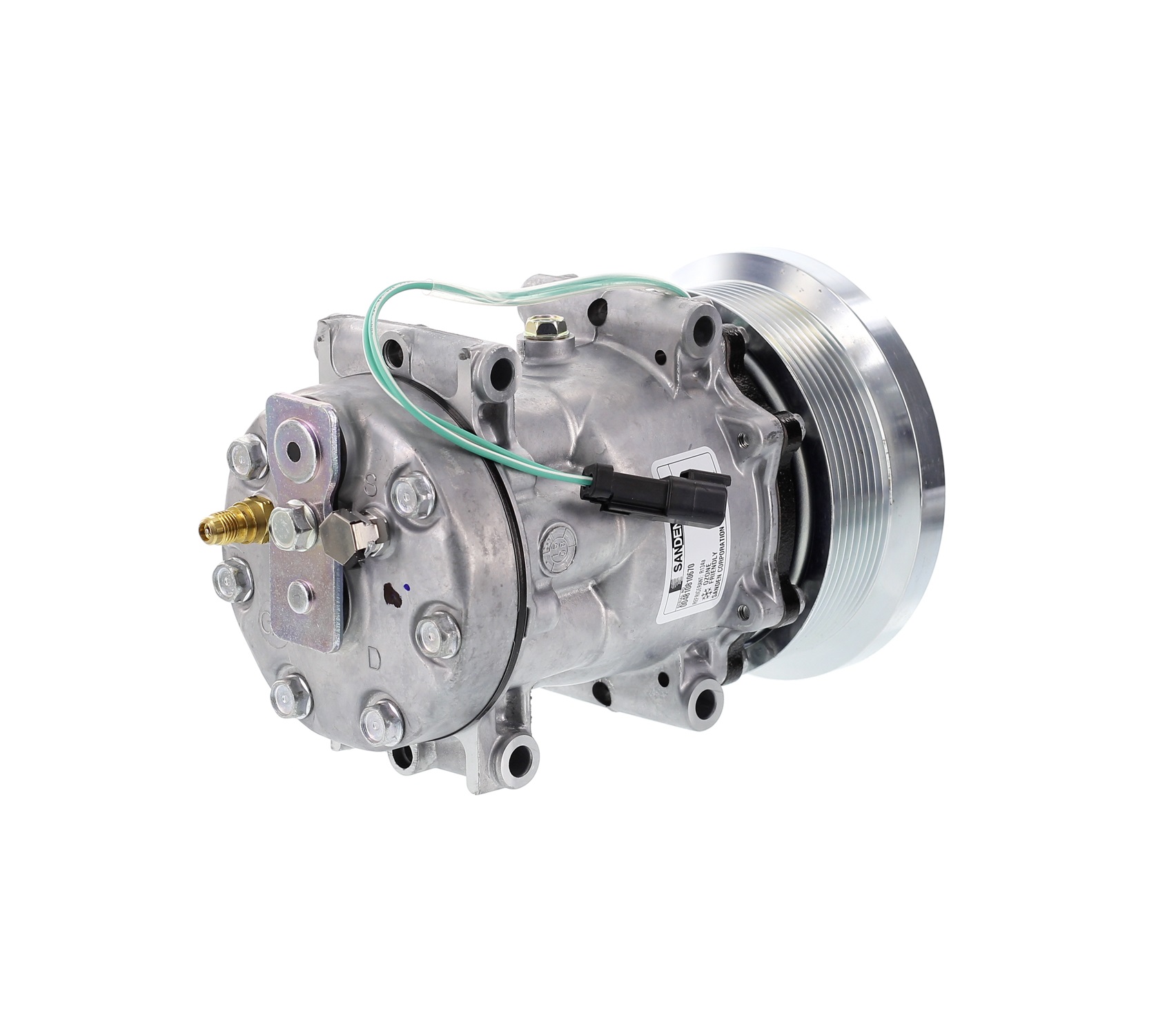 COMPRESOR DE AC AMERICAN AIR 7H15 8PK 24V 133MM POLEA MINERA TAPA GK 4769 4301 SANDEN - 4