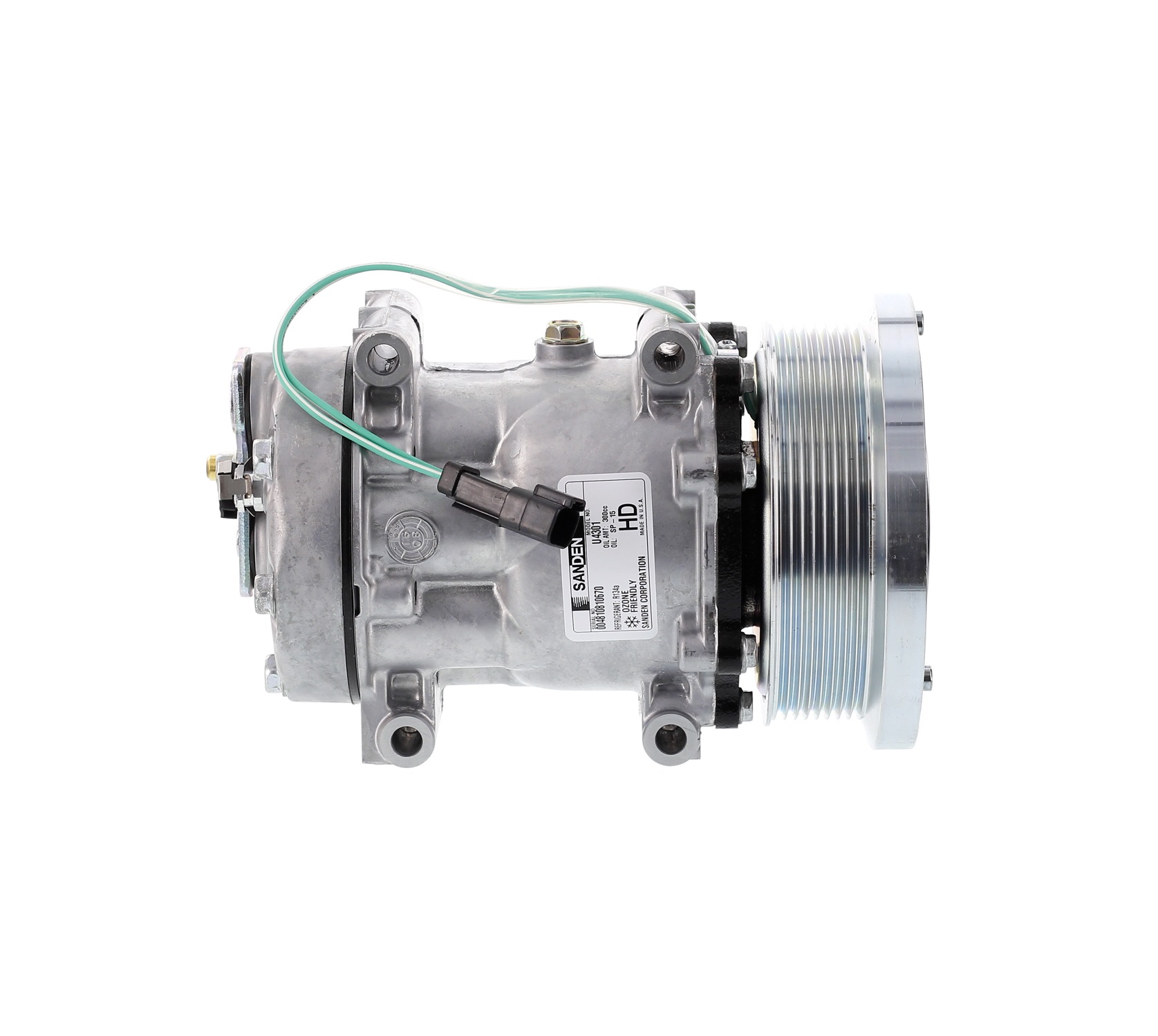COMPRESOR DE AC AMERICAN AIR 7H15 8PK 24V 133MM POLEA MINERA TAPA GK 4769 4301 SANDEN - 5