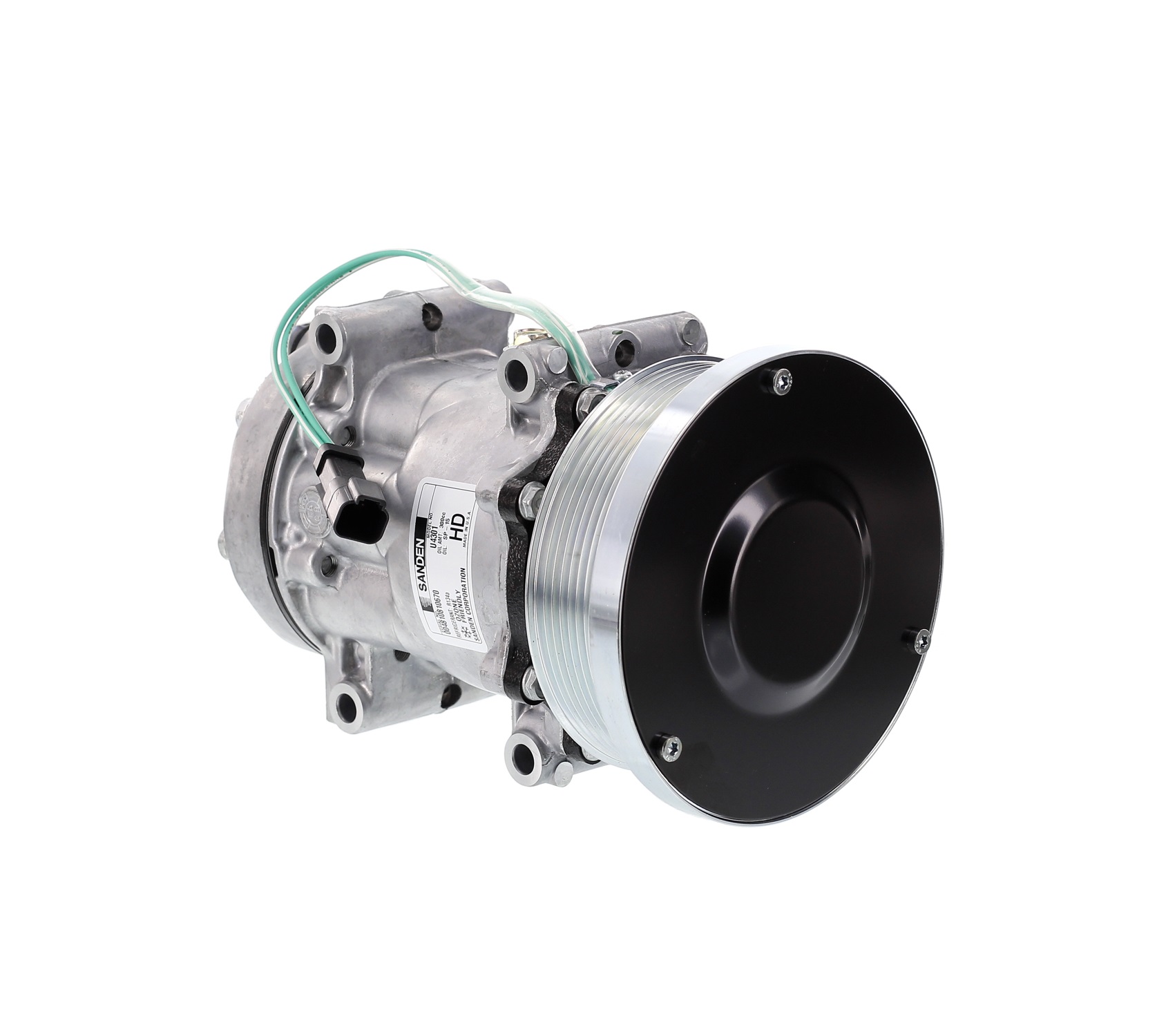 COMPRESOR DE AC AMERICAN AIR 7H15 8PK 24V 133MM POLEA MINERA TAPA GK 4769 4301 SANDEN - 6