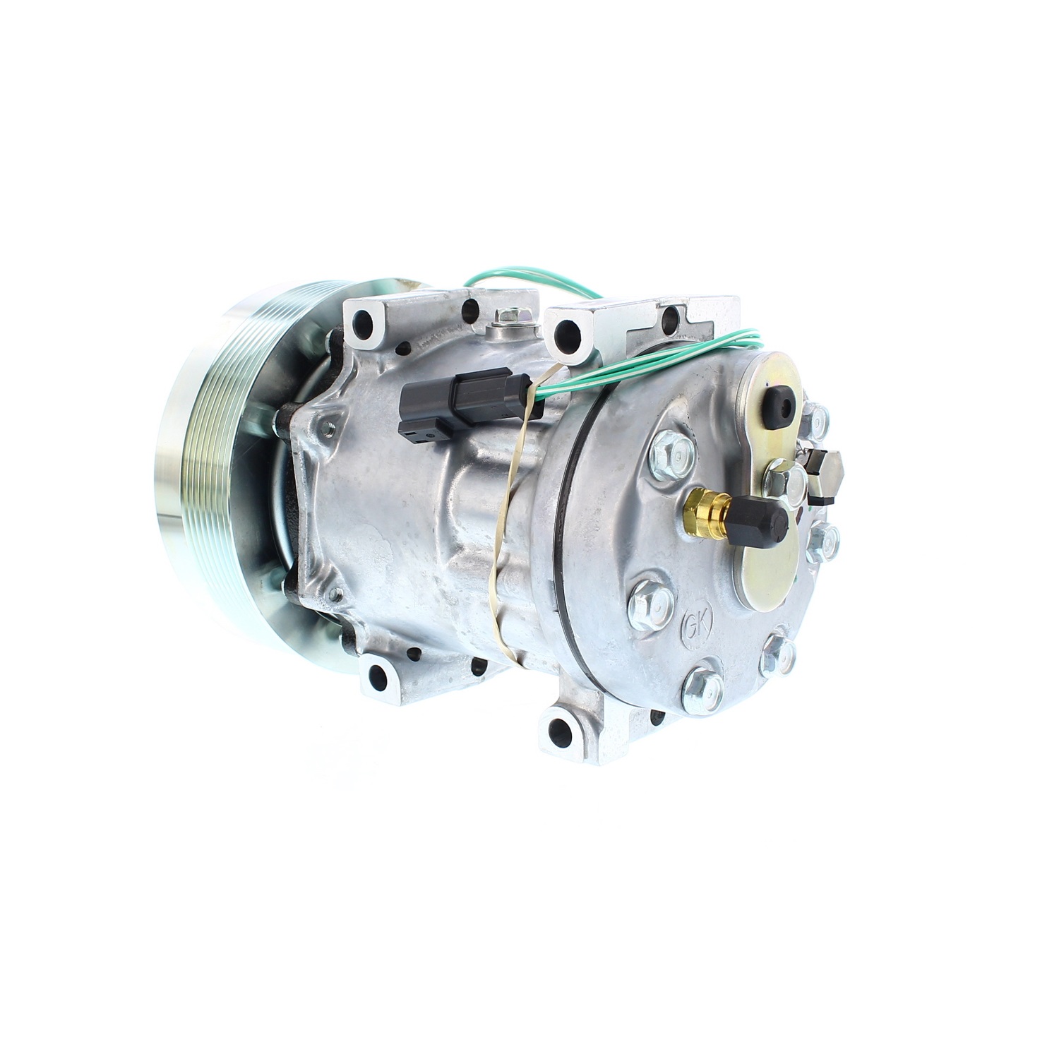 COMPRESOR DE AC AMERICAN AIR SD7H15SHD 8PK 24V 152MM MONTAJE DIRECTO TAPA GK 4840 4302 SANDEN - 2