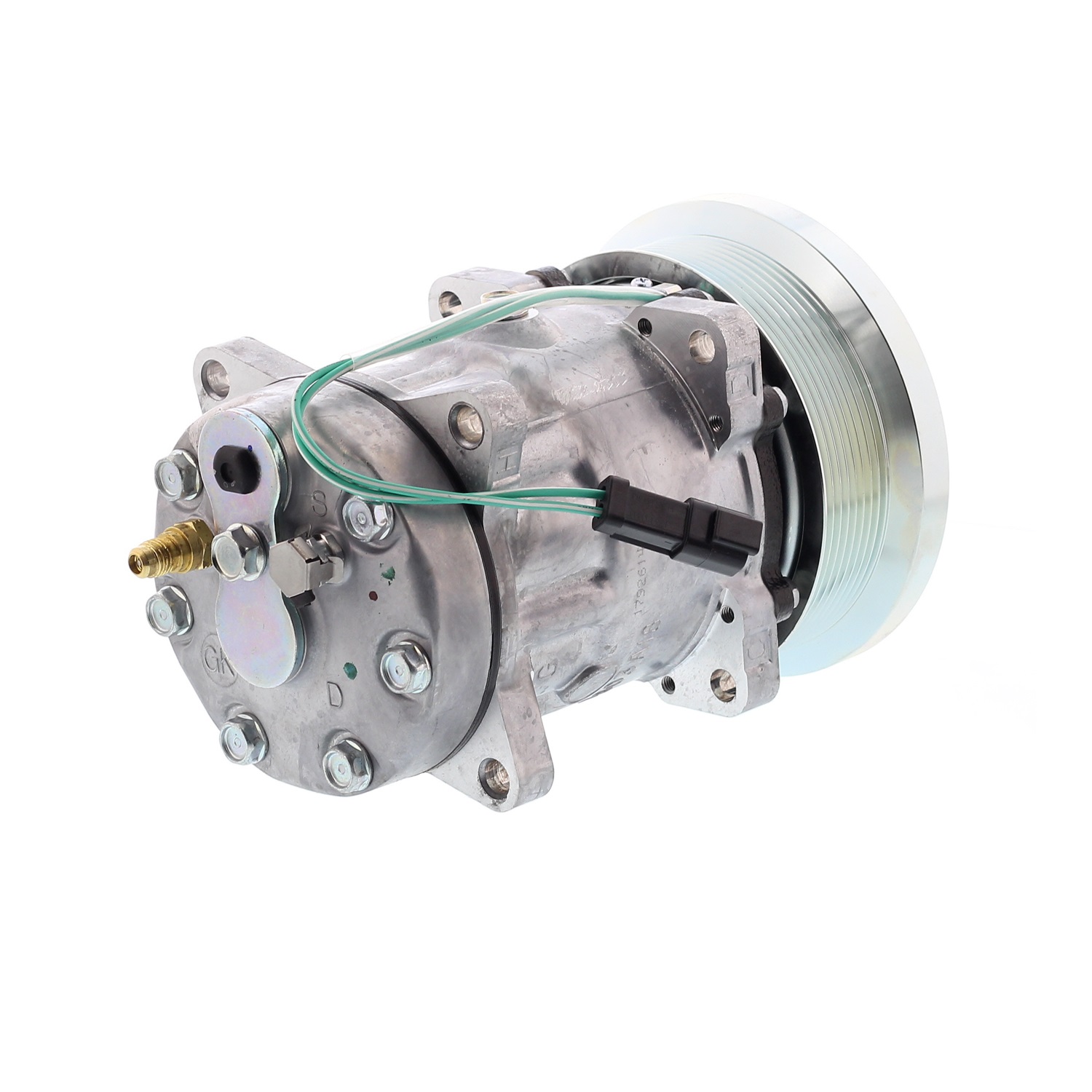 COMPRESOR DE AC AMERICAN AIR SD7H15HD 8PK 24V 132MM MONTAJE OREJAS TAPA GK 4487 4726 SANDEN - 4