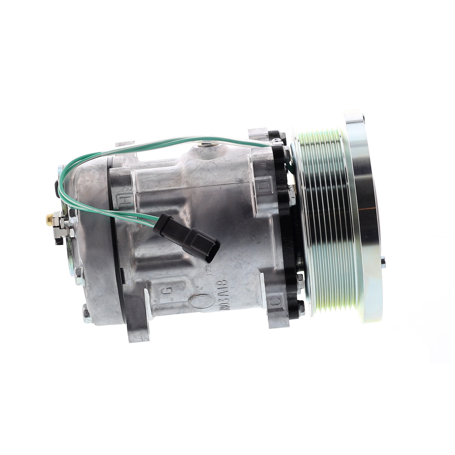 COMPRESOR DE AC AMERICAN AIR SD7H15HD 8PK 24V 132MM MONTAJE OREJAS TAPA GK 4487 4726 SANDEN - 5