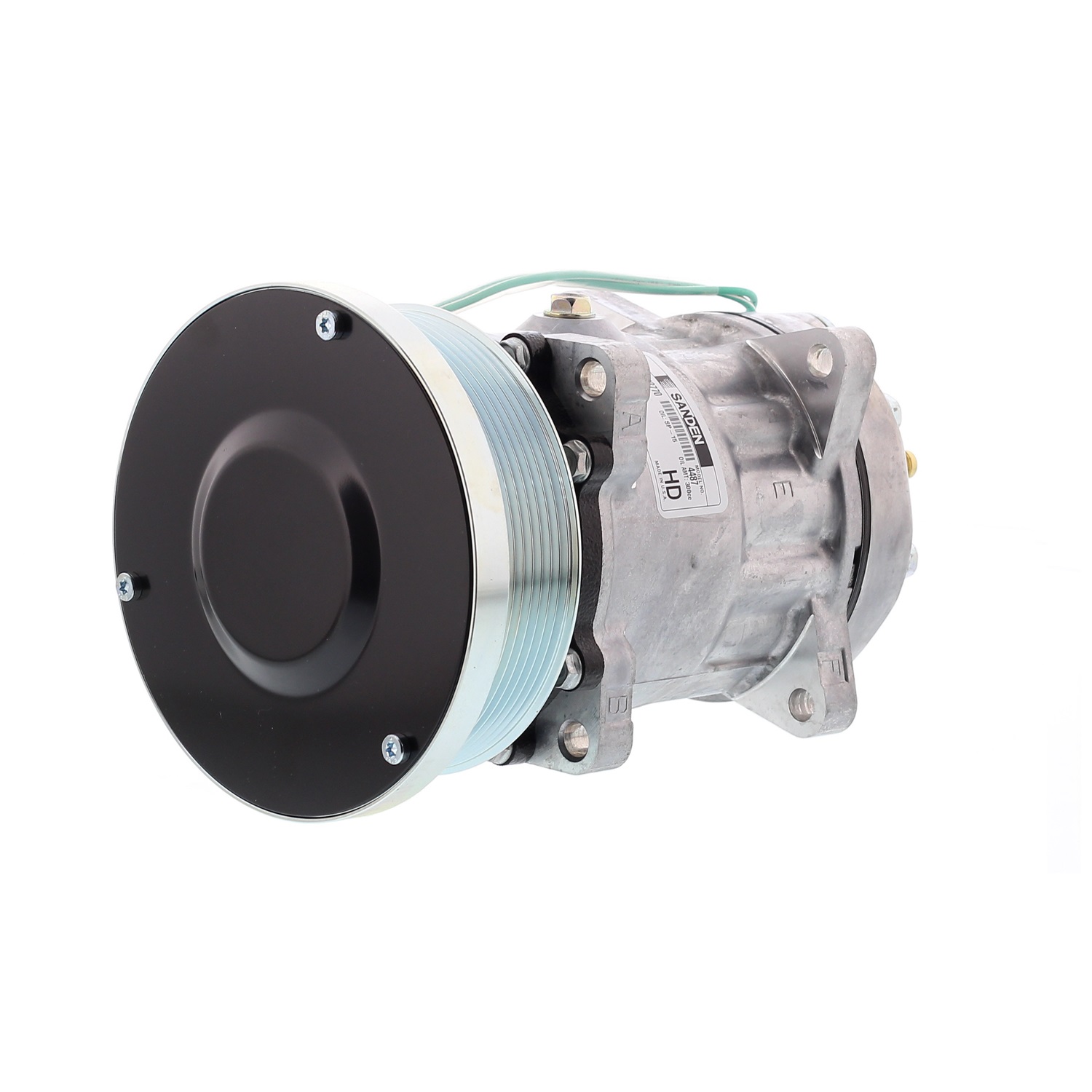 COMPRESOR DE AC AMERICAN AIR SD7H15HD 8PK 24V 132MM MONTAJE OREJAS TAPA GK 4487 4726 SANDEN - 8