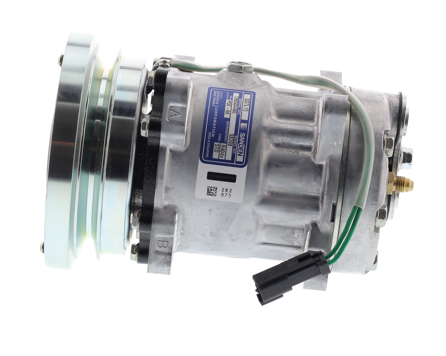 COMPRESOR DE AC AMERICAN AIR 7H15SHD 1A 24V 138MM MONTAJE OREJAS TAPA GK 4479 4468 4604 8107 SANDEN - 1