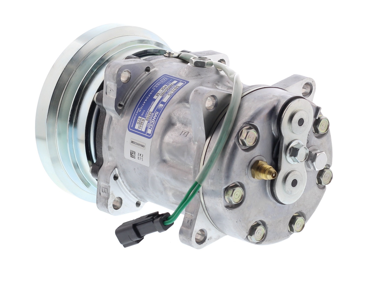 COMPRESOR DE AC AMERICAN AIR 7H15SHD 1A 24V 138MM MONTAJE OREJAS TAPA GK 4479 4468 4604 8107 SANDEN - 2