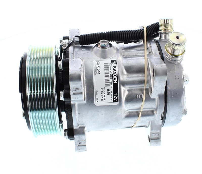 COMPRESOR DE AC SD7H15HD 8PK 12V 119MM MONTAJE OREJAS TAPA JDA 4660 SANDEN - 1