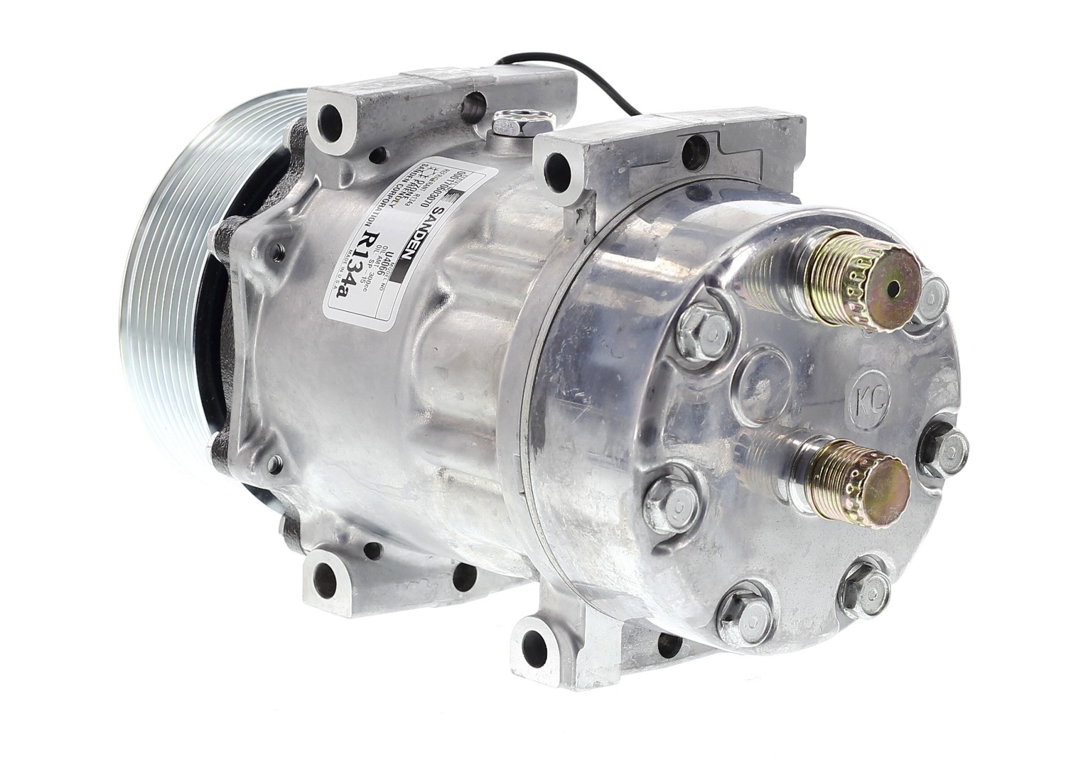 COMPRESOR DE AC AMERICAN AIR SD7H15 8PK 12V 119MM MONTAJE DIRECTO TAPA KC U4666 SANDEN - 2