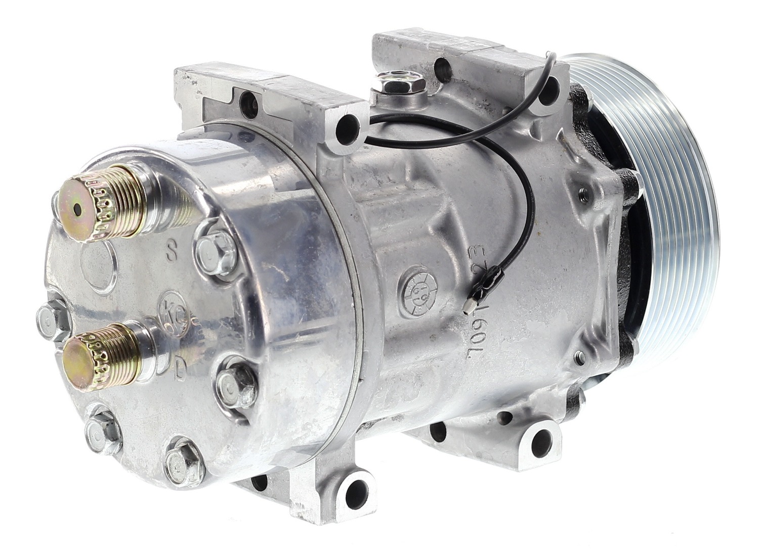 COMPRESOR DE AC AMERICAN AIR SD7H15 8PK 12V 119MM MONTAJE DIRECTO TAPA KC U4666 SANDEN - 4