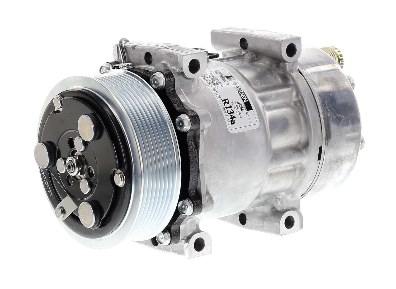 COMPRESOR DE AC AMERICAN AIR SD7H15 8PK 12V 119MM MONTAJE DIRECTO TAPA KC U4666 SANDEN - 8